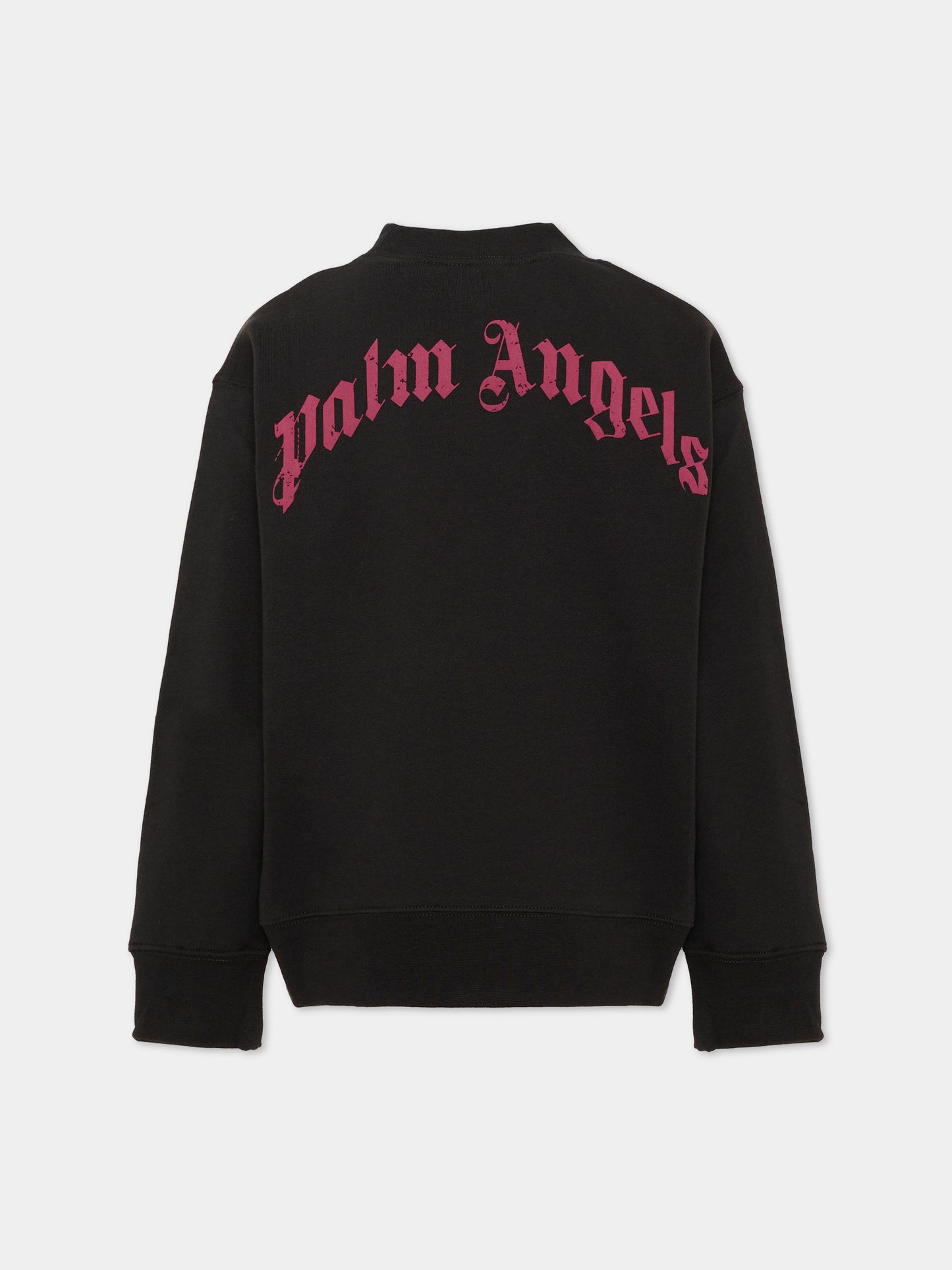 Felpa nera per bambina con logo,Palm Angels,F6PAJGSW143 110