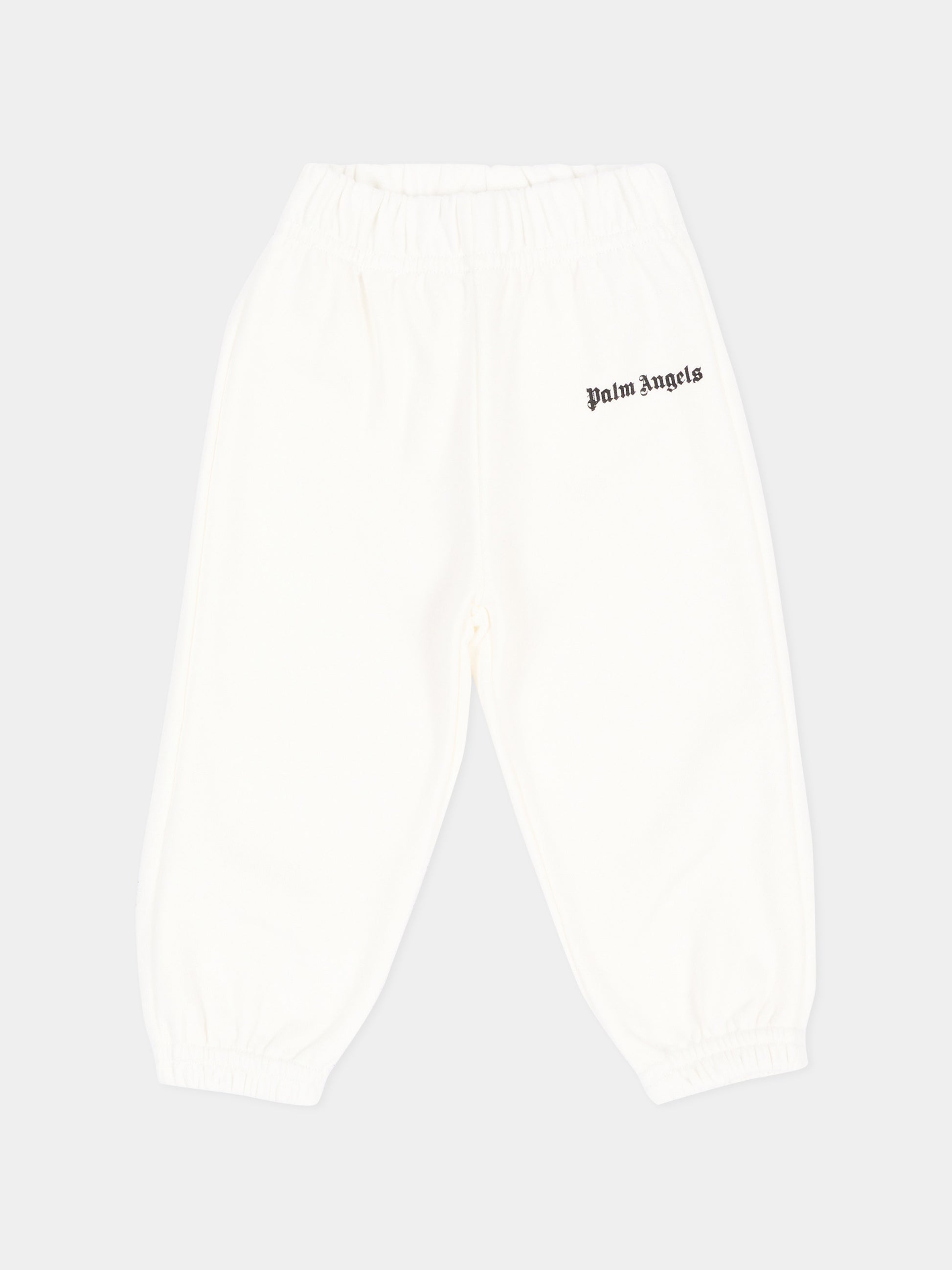 Pantalone avorio per neonato con logo,Palm Angels,F6PANBFP221 412