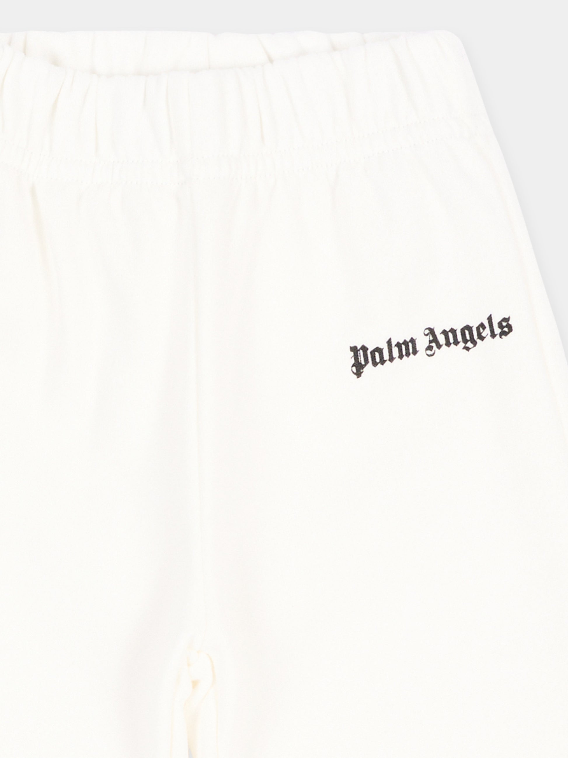 Pantalone avorio per neonato con logo,Palm Angels,F6PANBFP221 412