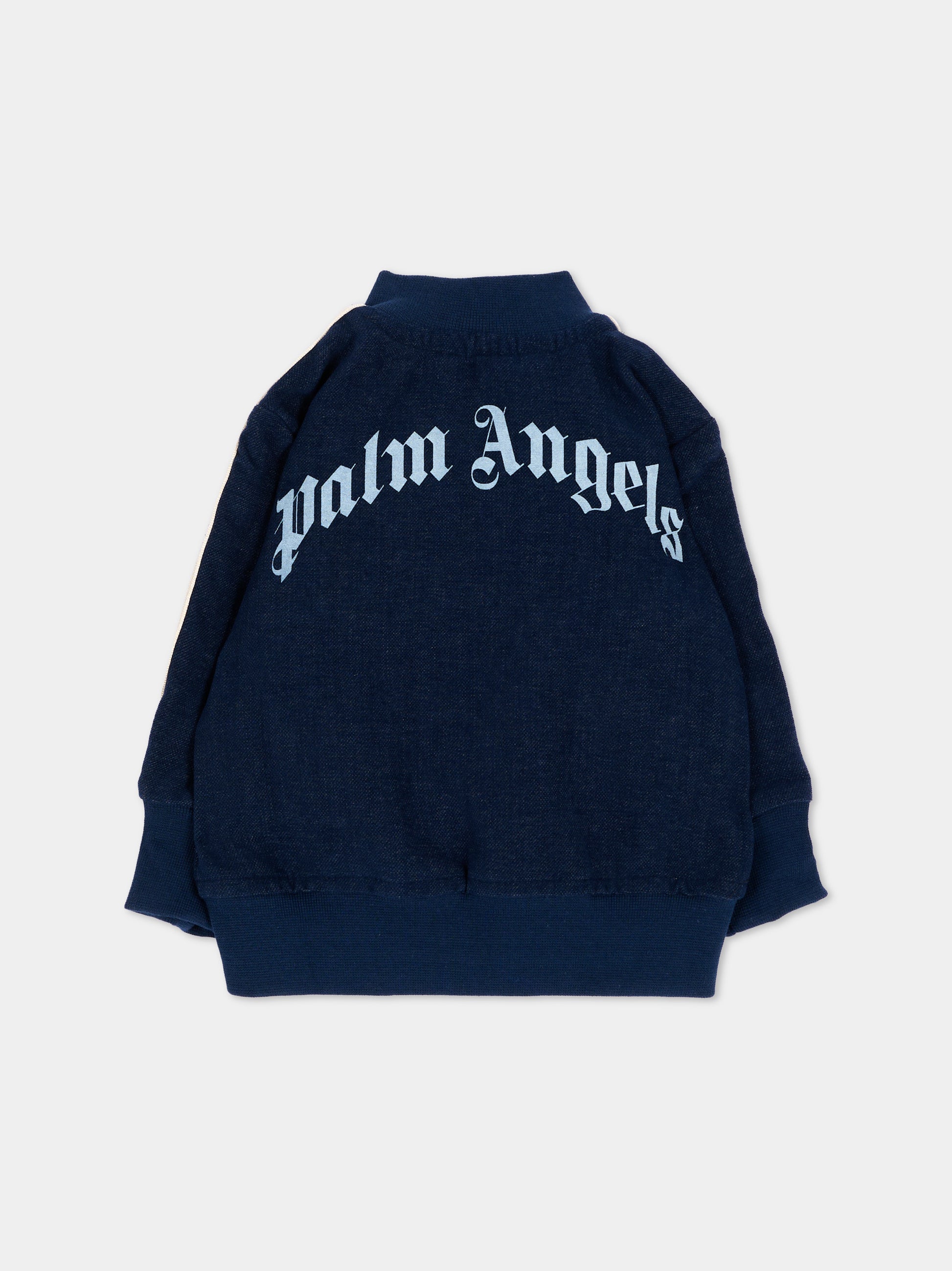Felpa blu per neonato con logo,Palm Angels,F6PANBJK211 126