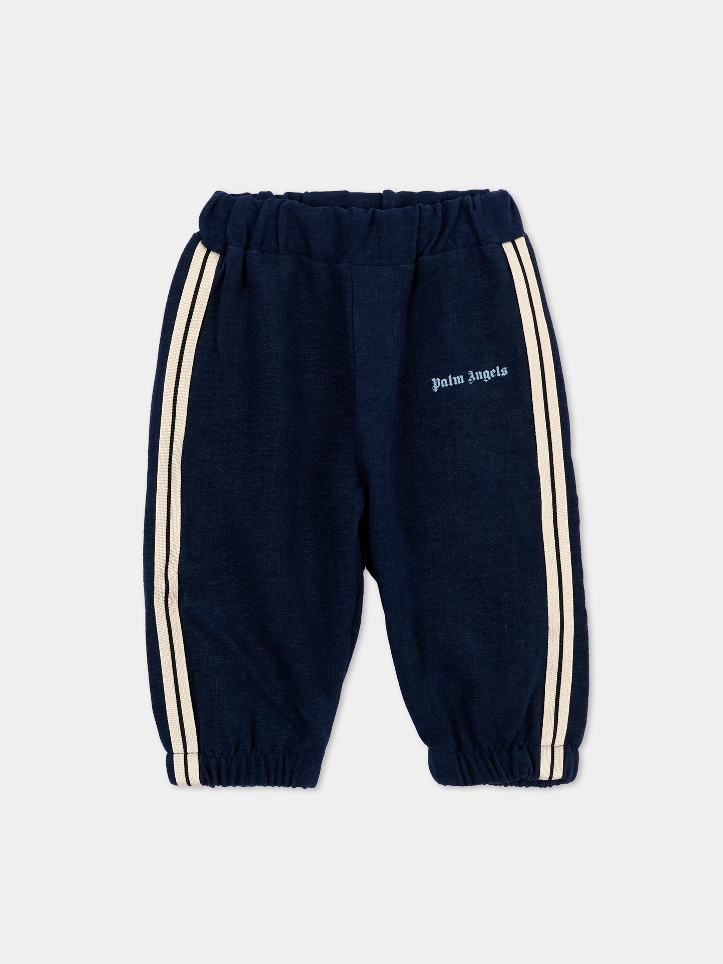 Pantalone blu per neonato con logo,Palm Angels,F6PANBPA210 126