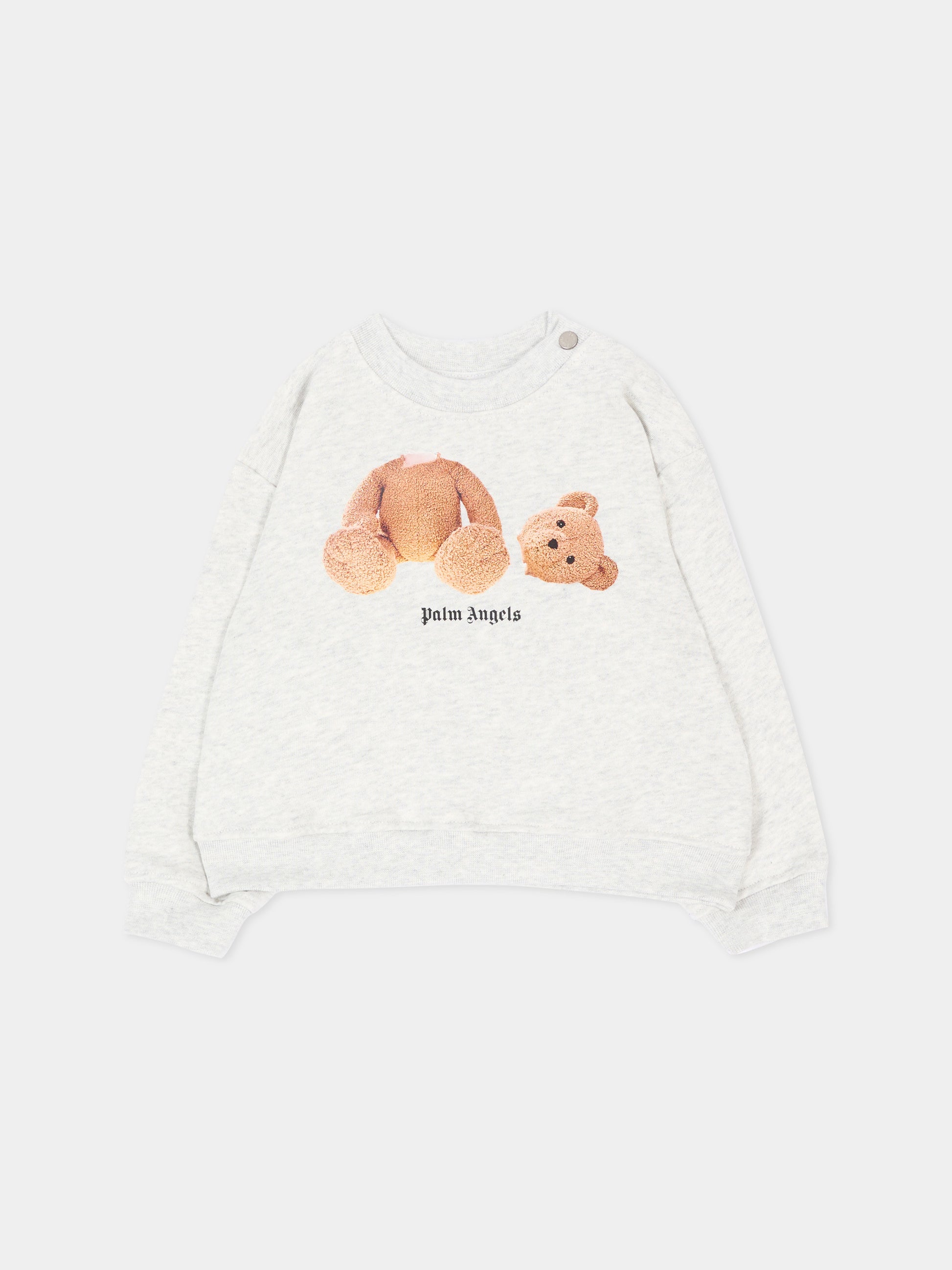 Felpa grigia per neonato con Teddy Bear,Palm Angels,F6PANBSW192 101