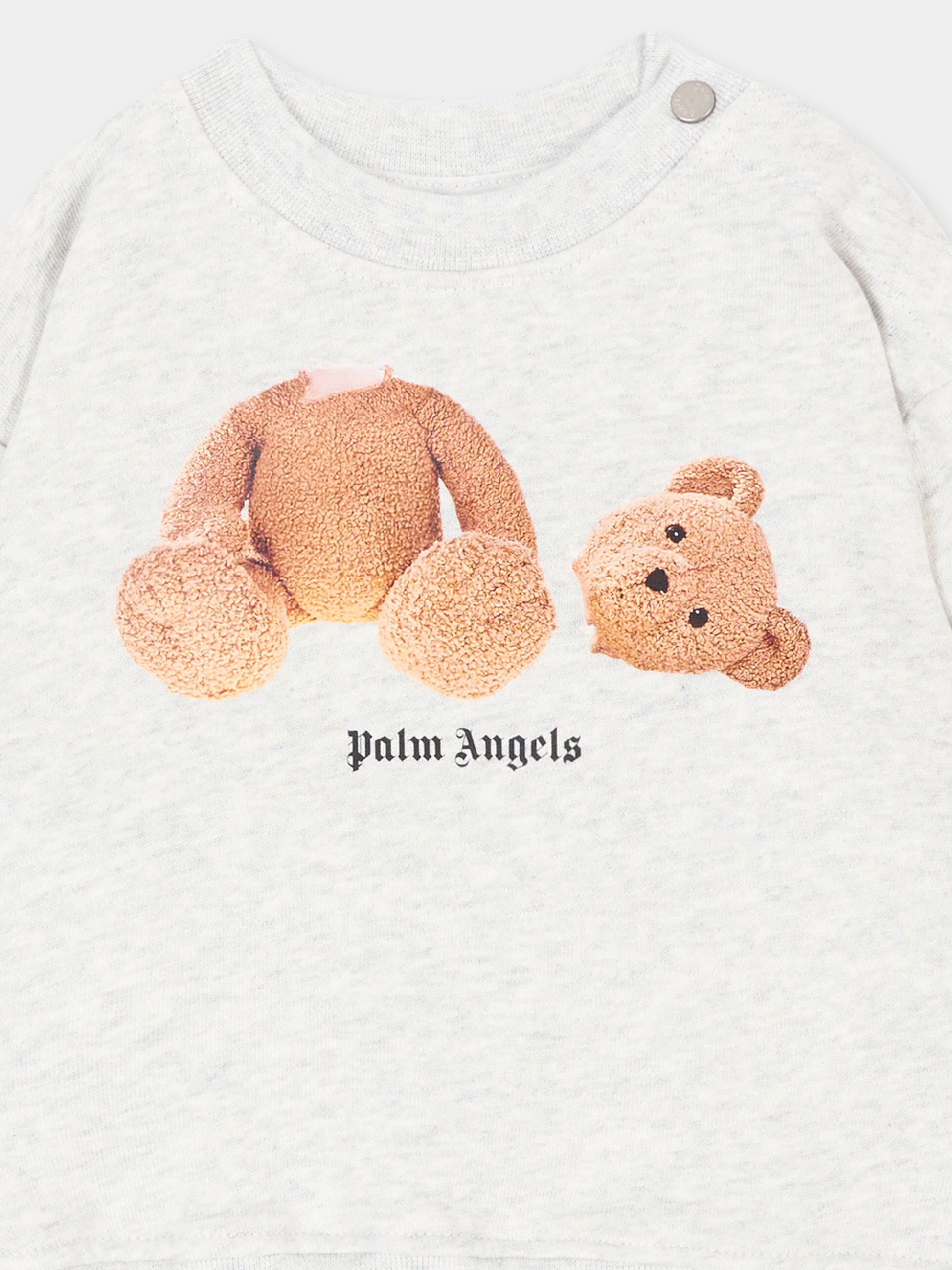 Felpa grigia per neonato con Teddy Bear,Palm Angels,F6PANBSW192 101