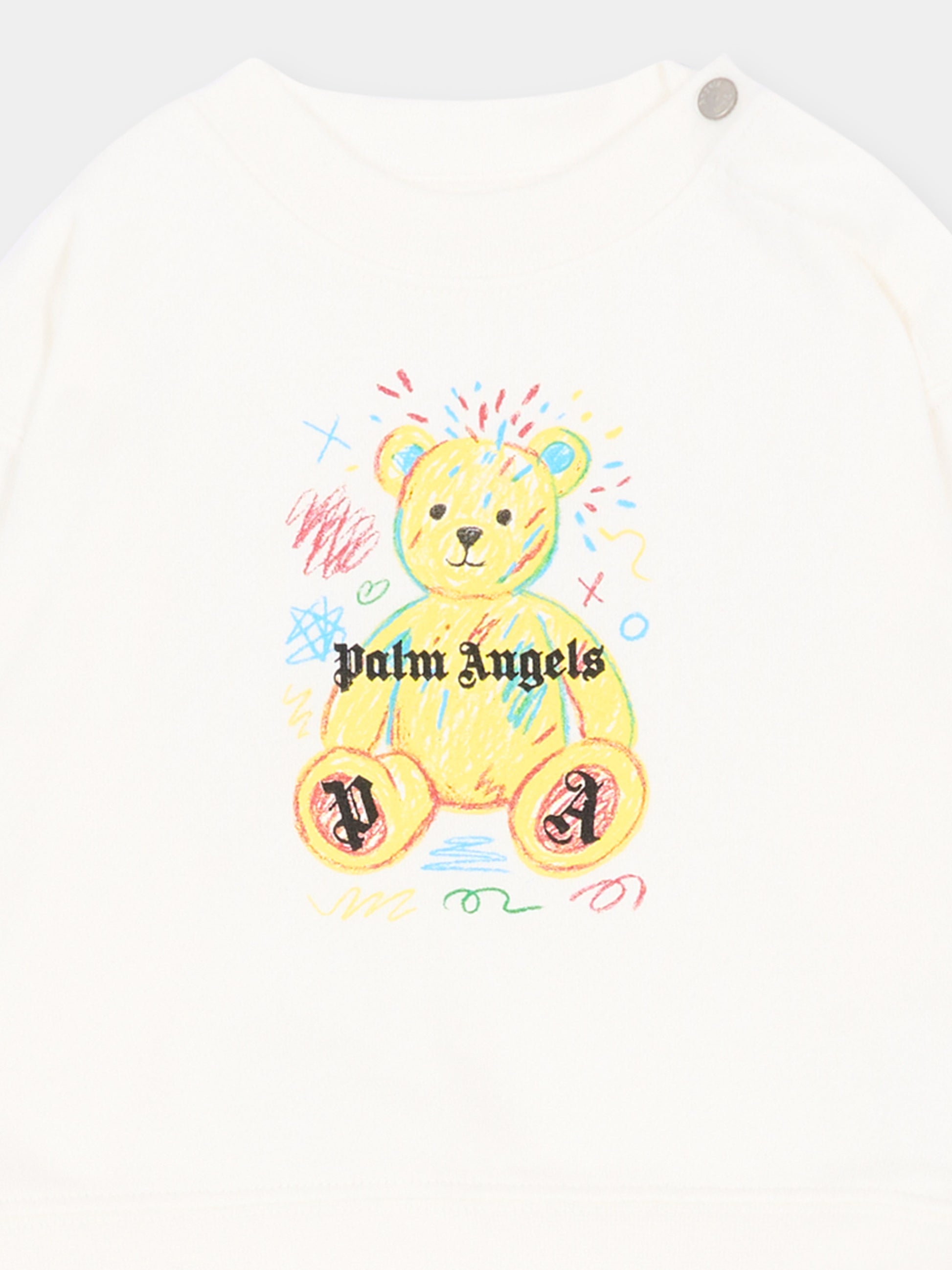 Completo sportivo lungo avorio per neonato con Teddy Bear,Palm Angels,F6PANBTP197 412
