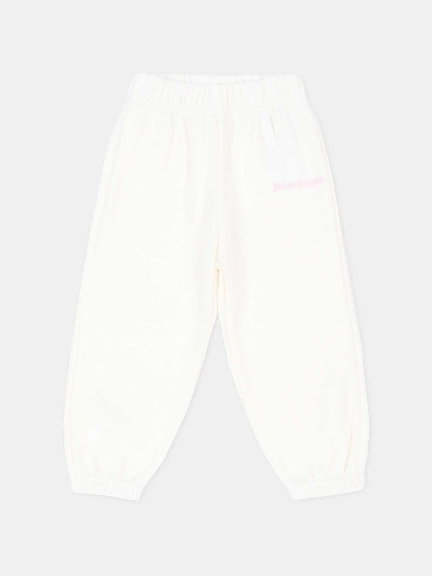 Pantalone avorio per neonata con logo,Palm Angels,F6PANGFP222 412