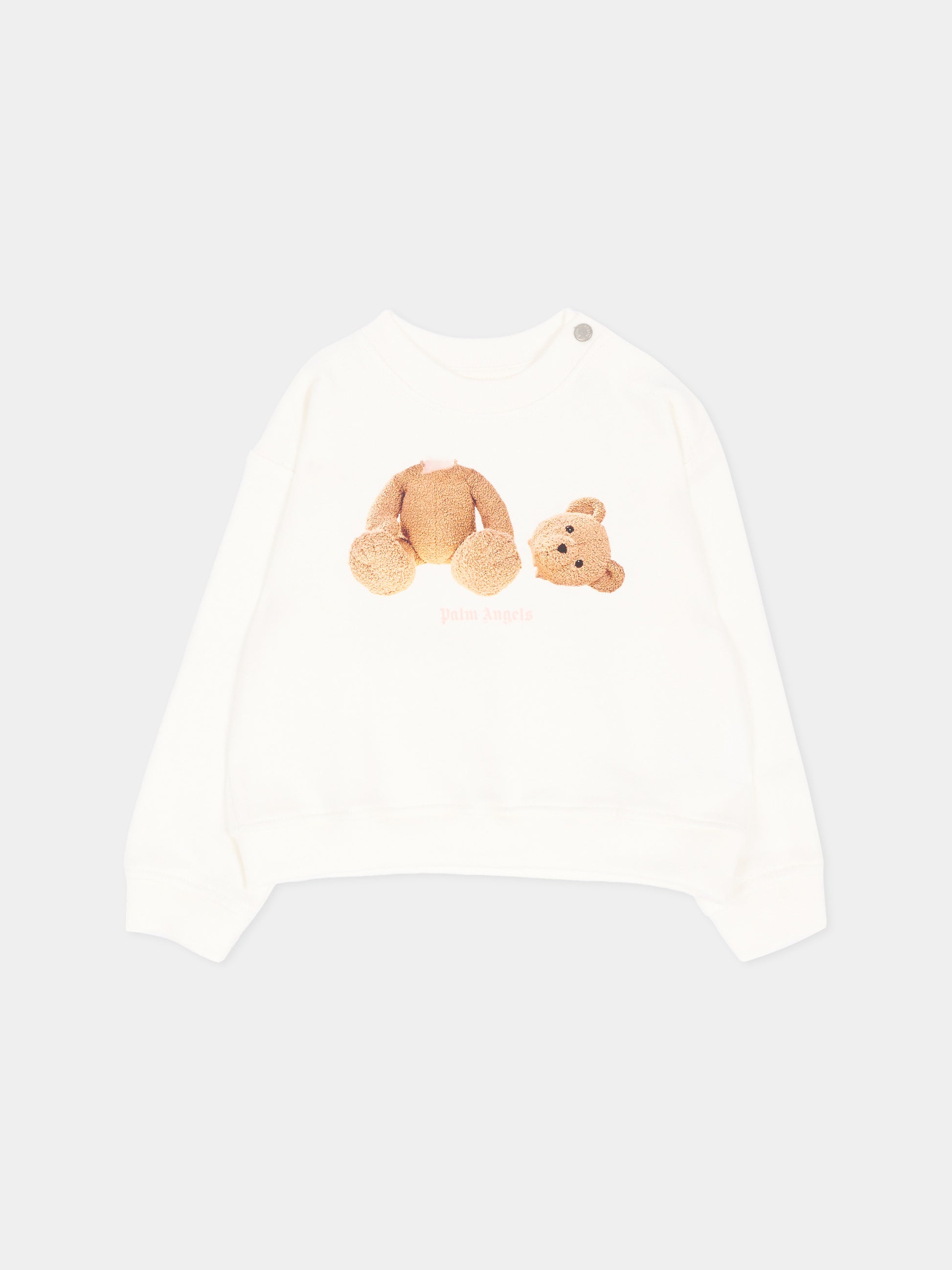 Felpa avorio per neonata con Teddy Bear,Palm Angels,F6PANGSW191 412