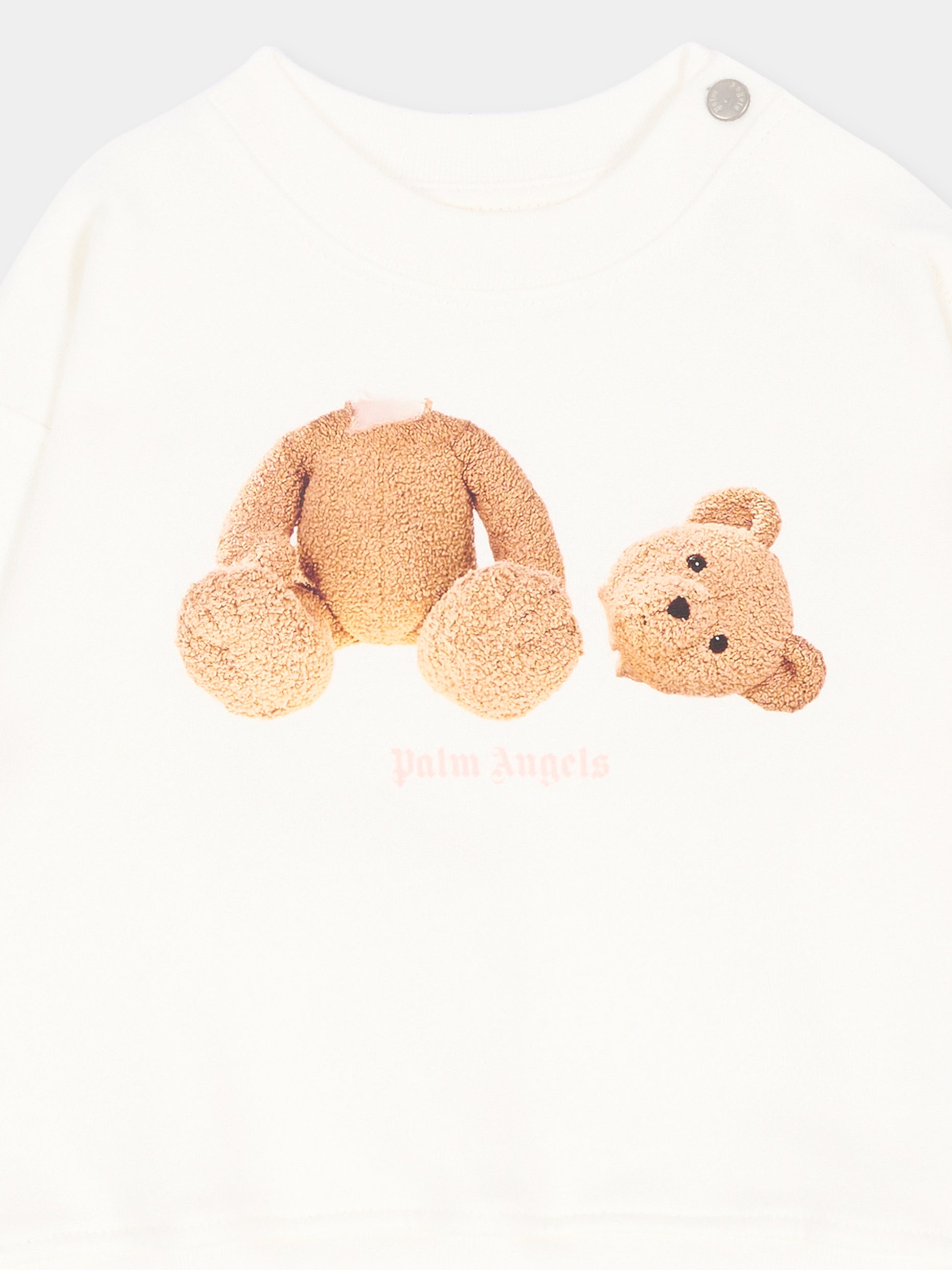 Felpa avorio per neonata con Teddy Bear,Palm Angels,F6PANGSW191 412