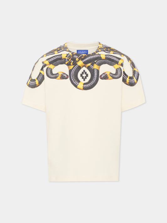 T-shirt avorio per bambino con ali,County Of Milan Kids,F6CMJBTH022 412