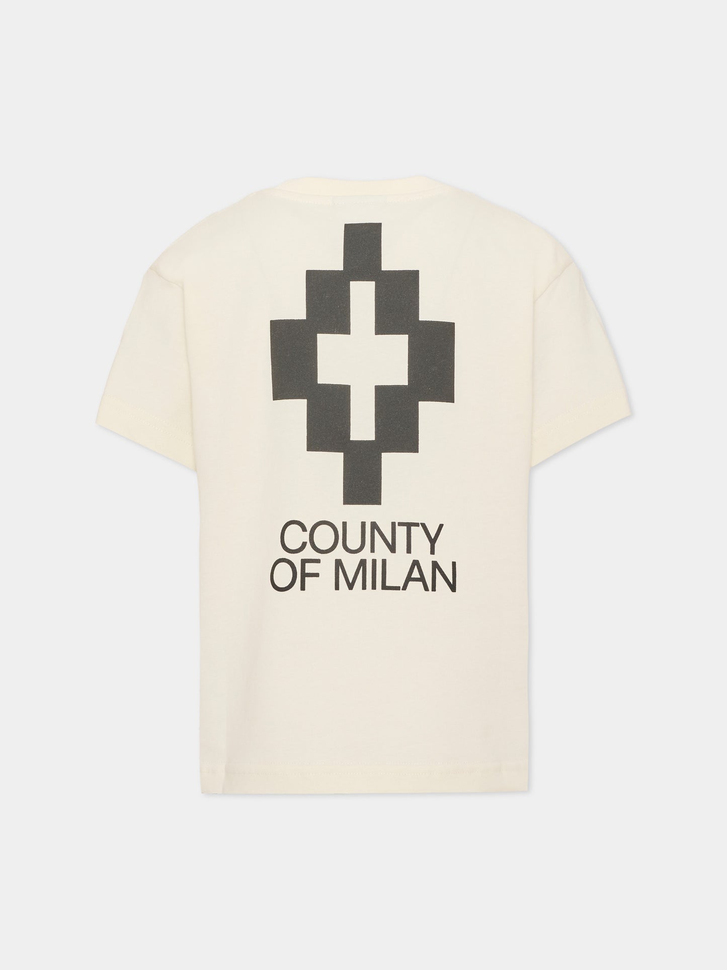 T-shirt a manica corta avorio per bambino,County Of Milan Kids,F6CMJBTH049 412