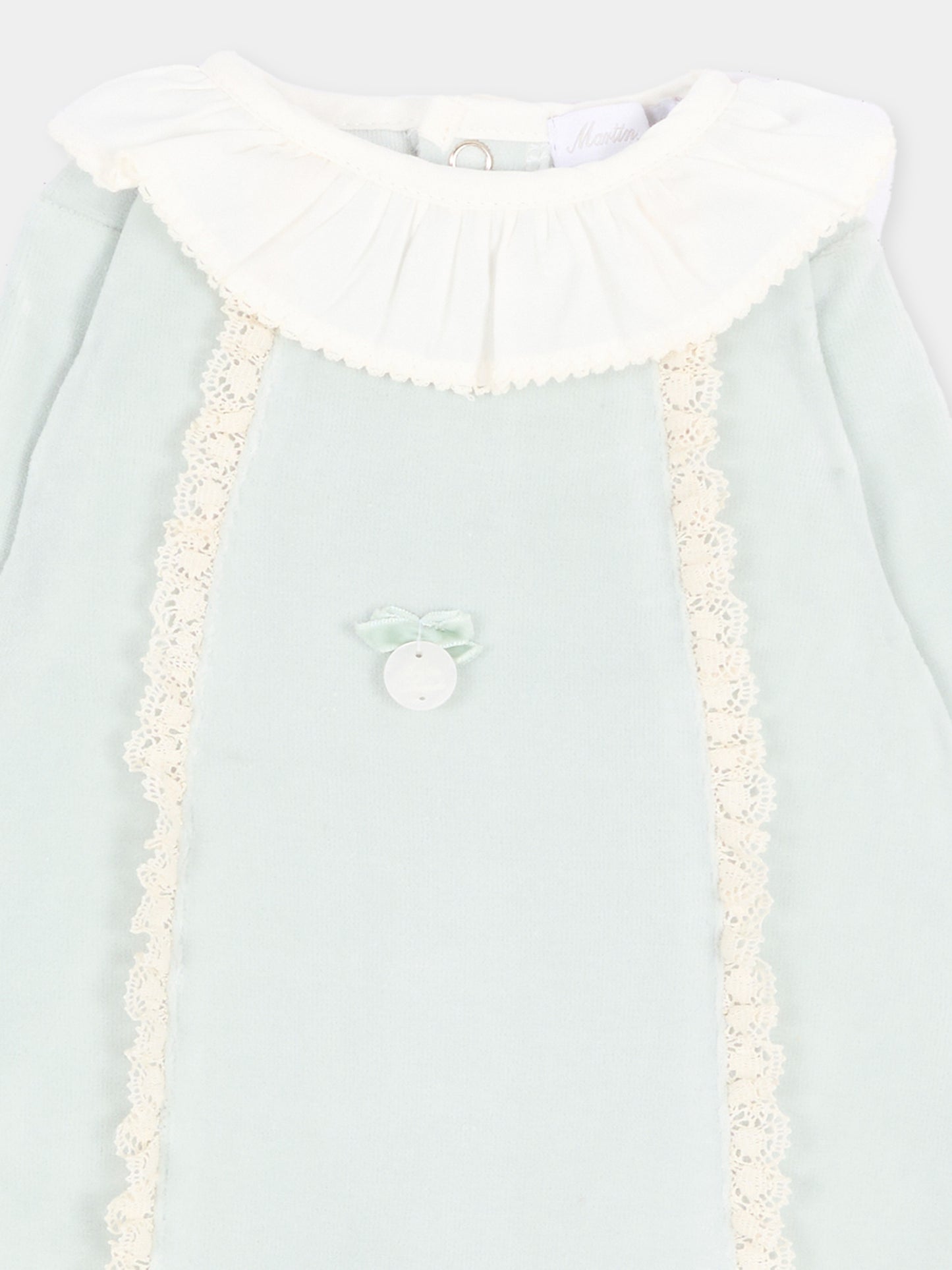 Tutina celeste per neonata con pizzo in ciniglia,Martín Aranda,003-38335 PV03