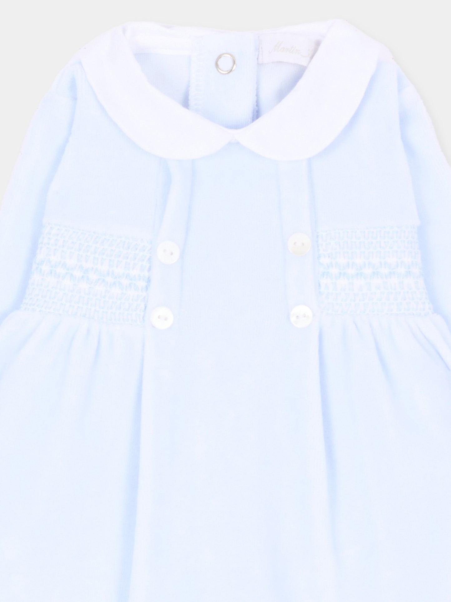 Tutina azzurra con colletto bianco in ciniglia,Martín Aranda,003-25335 PC01
