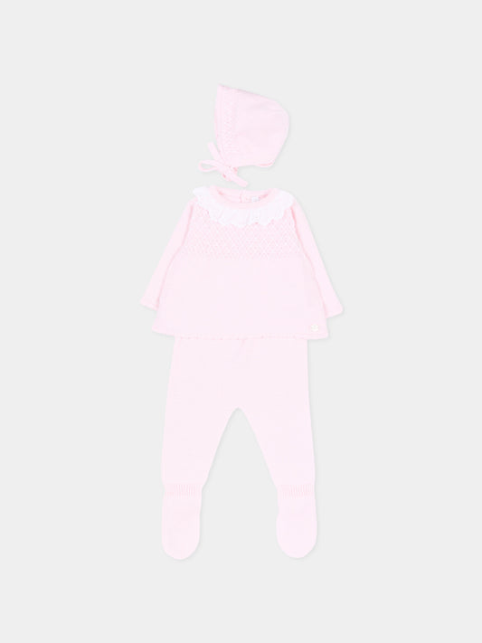 Completo nascita rosa per neonata in maglia,Martín Aranda,004-11322 P03