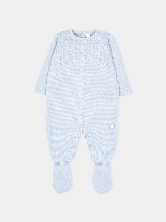 Tutina celeste per neonato in maglia,Martín Aranda,003-10323 C08