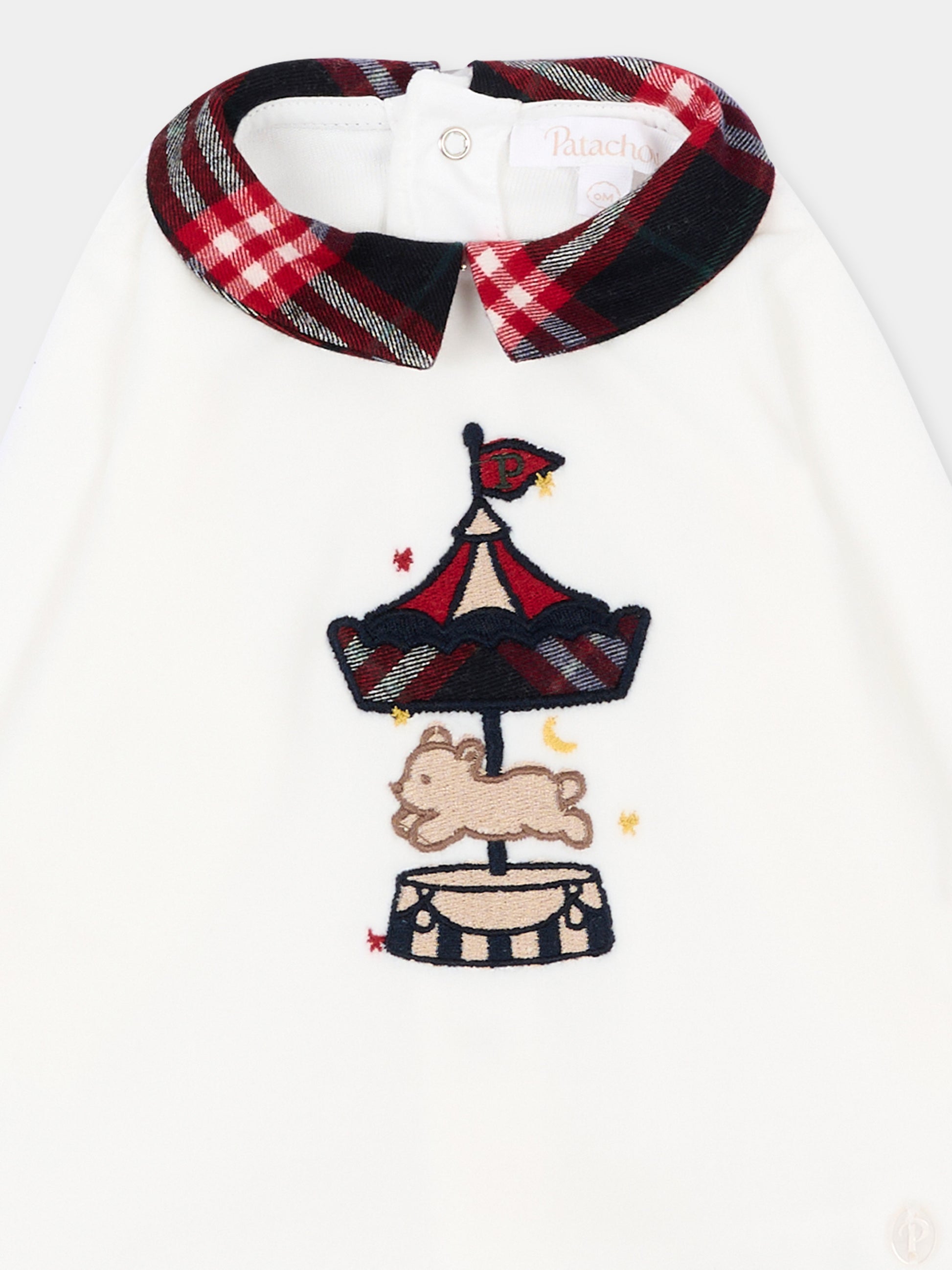 Tutina avorio per neonati con tartan,Patachou,PAP 47 BAB4333136 060