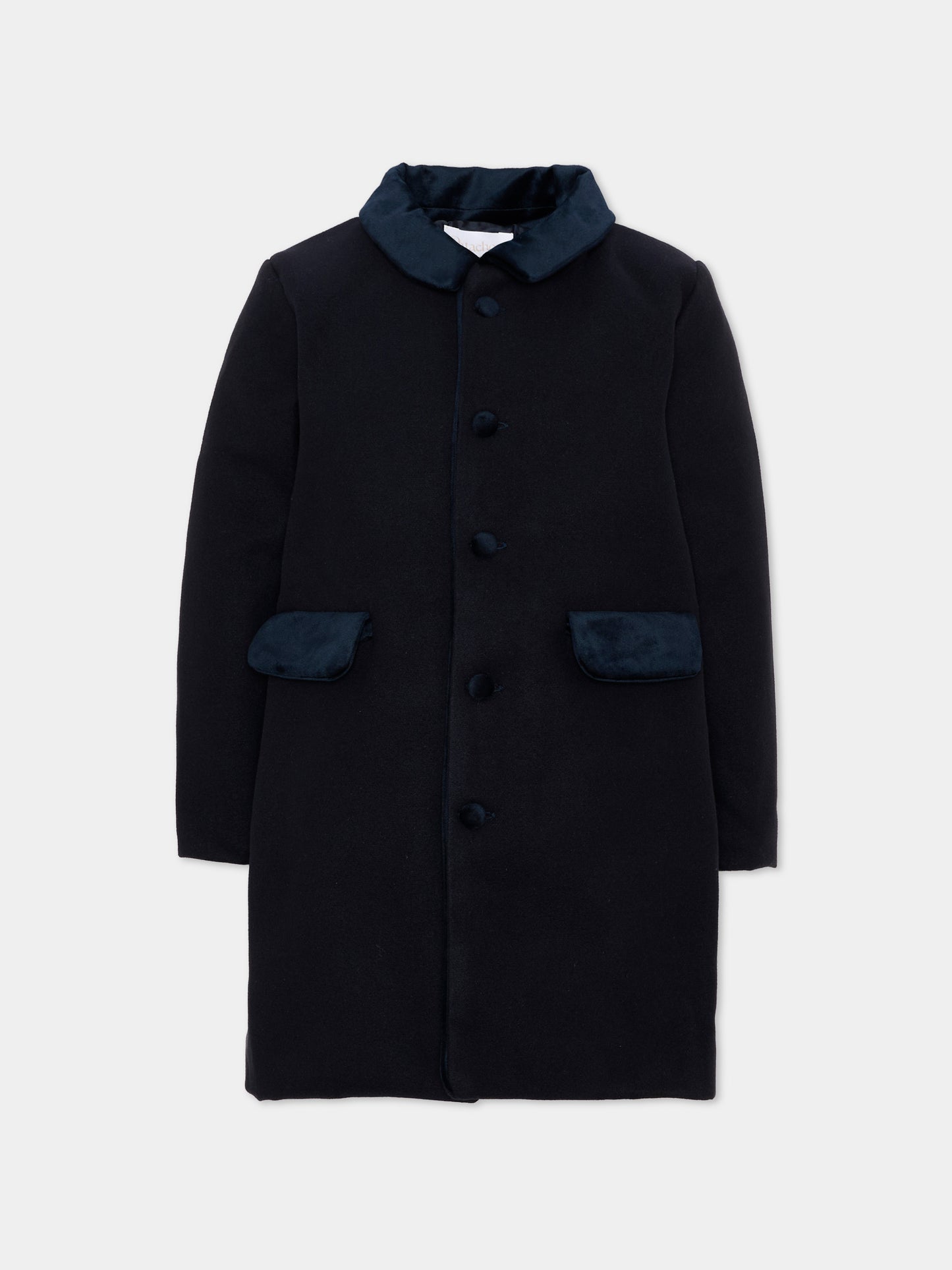 Cappotto blu per bambino con colletto,Patachou,PAP 47 CA4333380 360