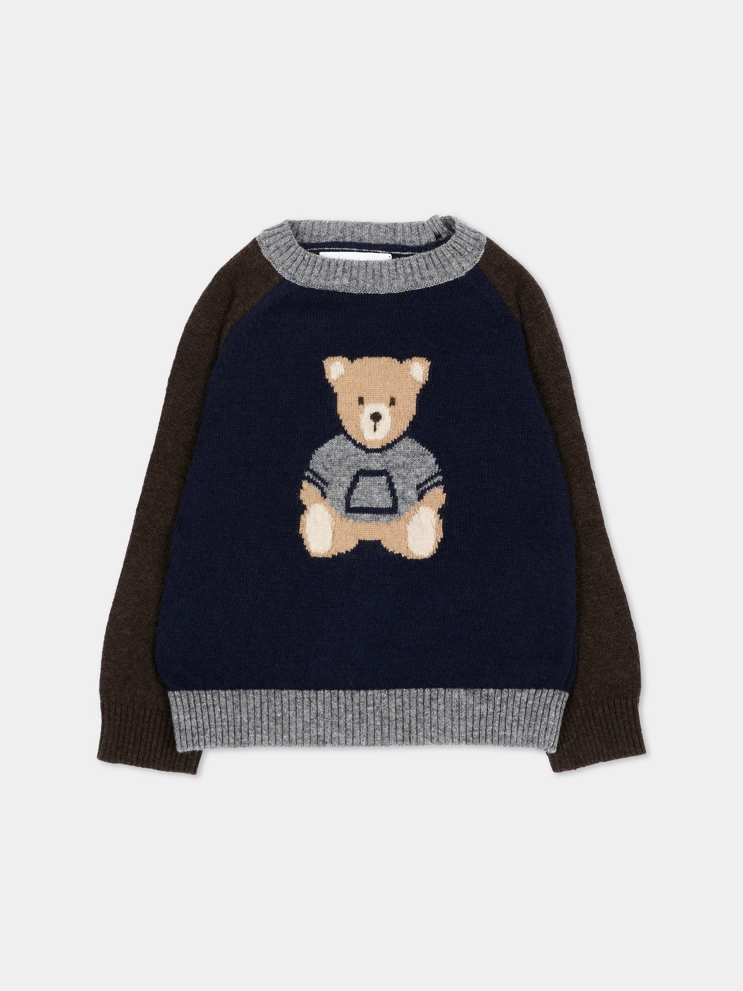 Maglione blu per neonato con orsetto,Patachou,PAP 47 SWE4333324 360