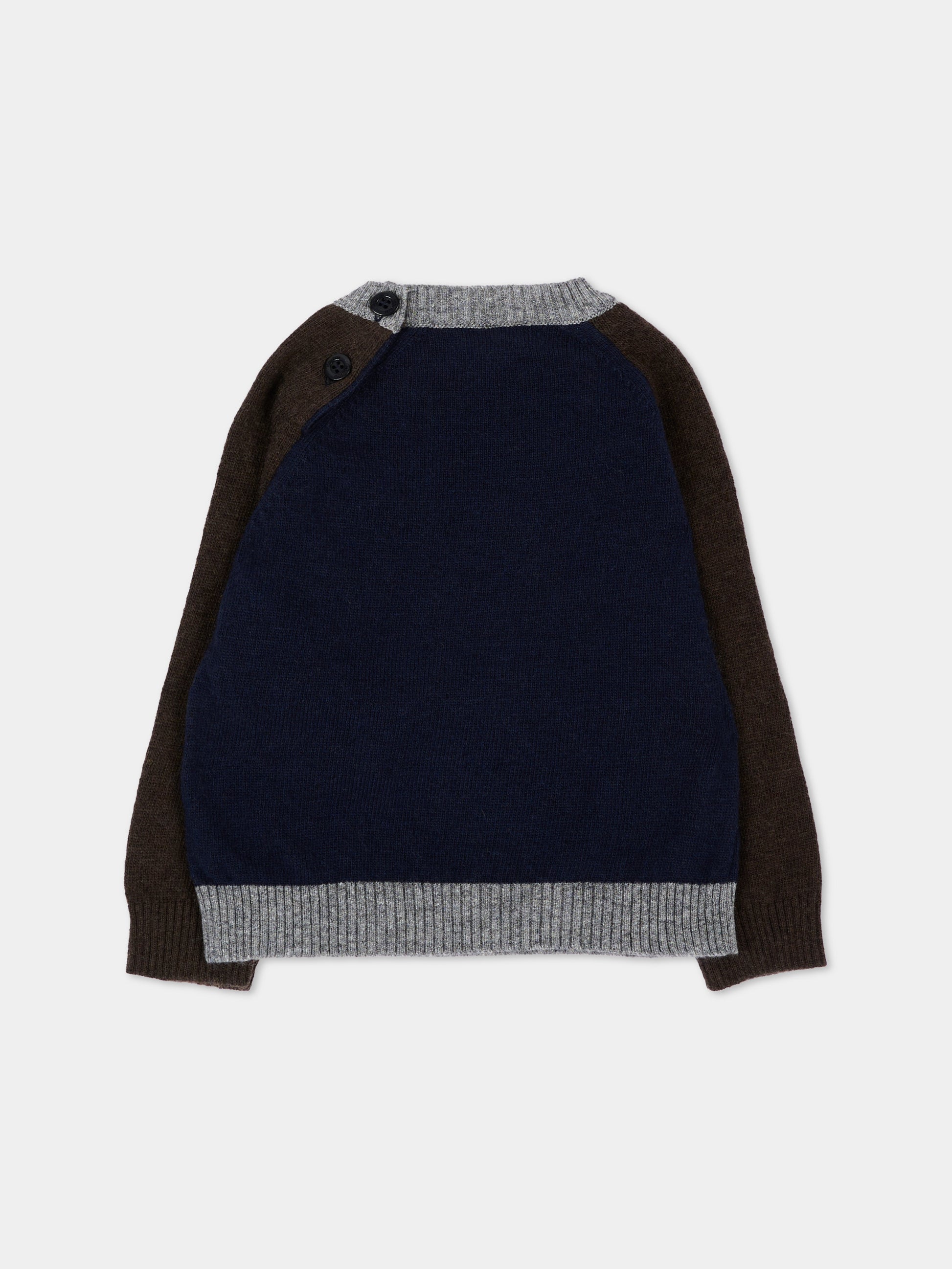 Maglione blu per neonato con orsetto,Patachou,PAP 47 SWE4333324 360