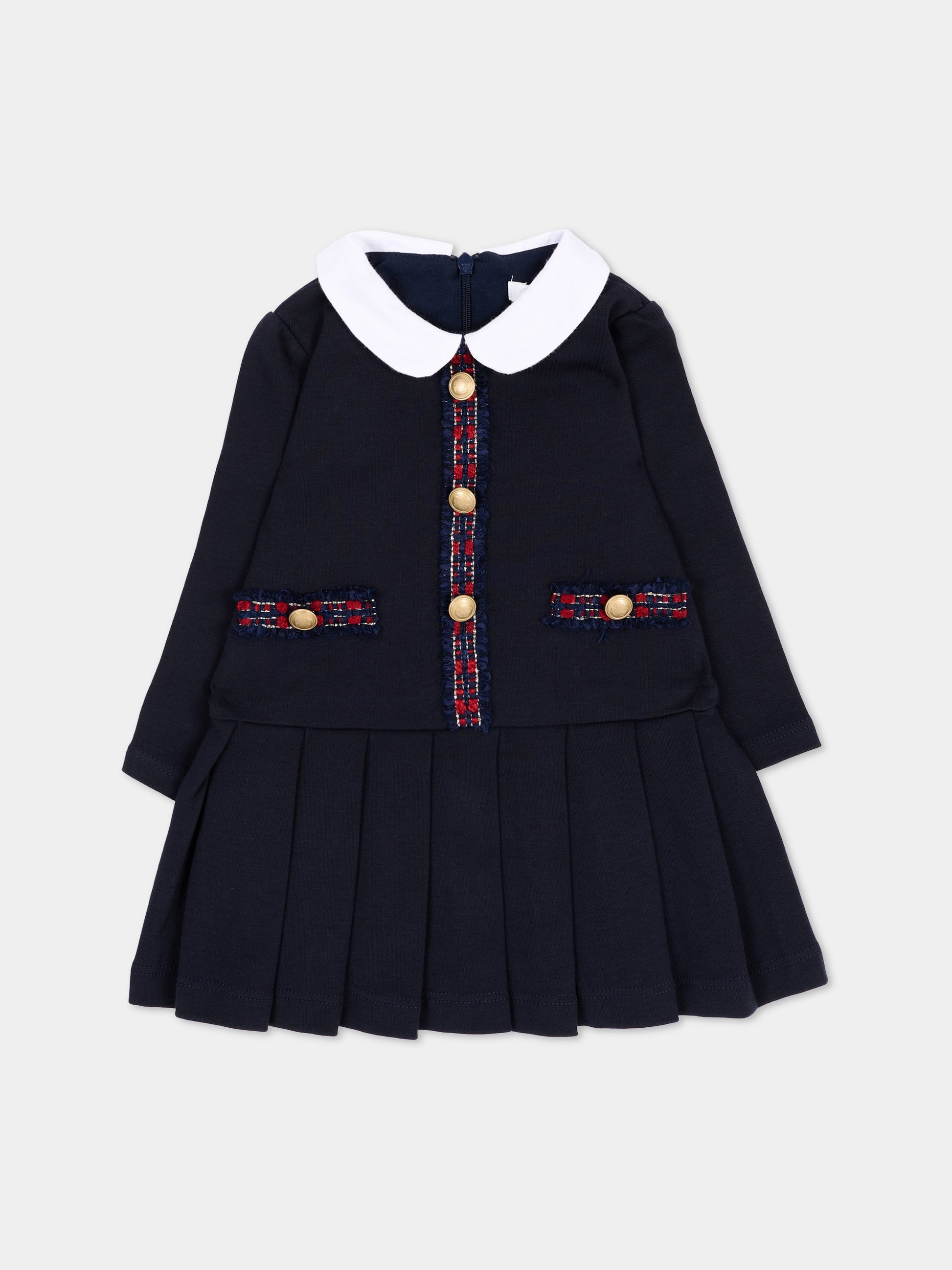 Abito elegante blu per neonata,Patachou,PAP 47 VET4333267 360