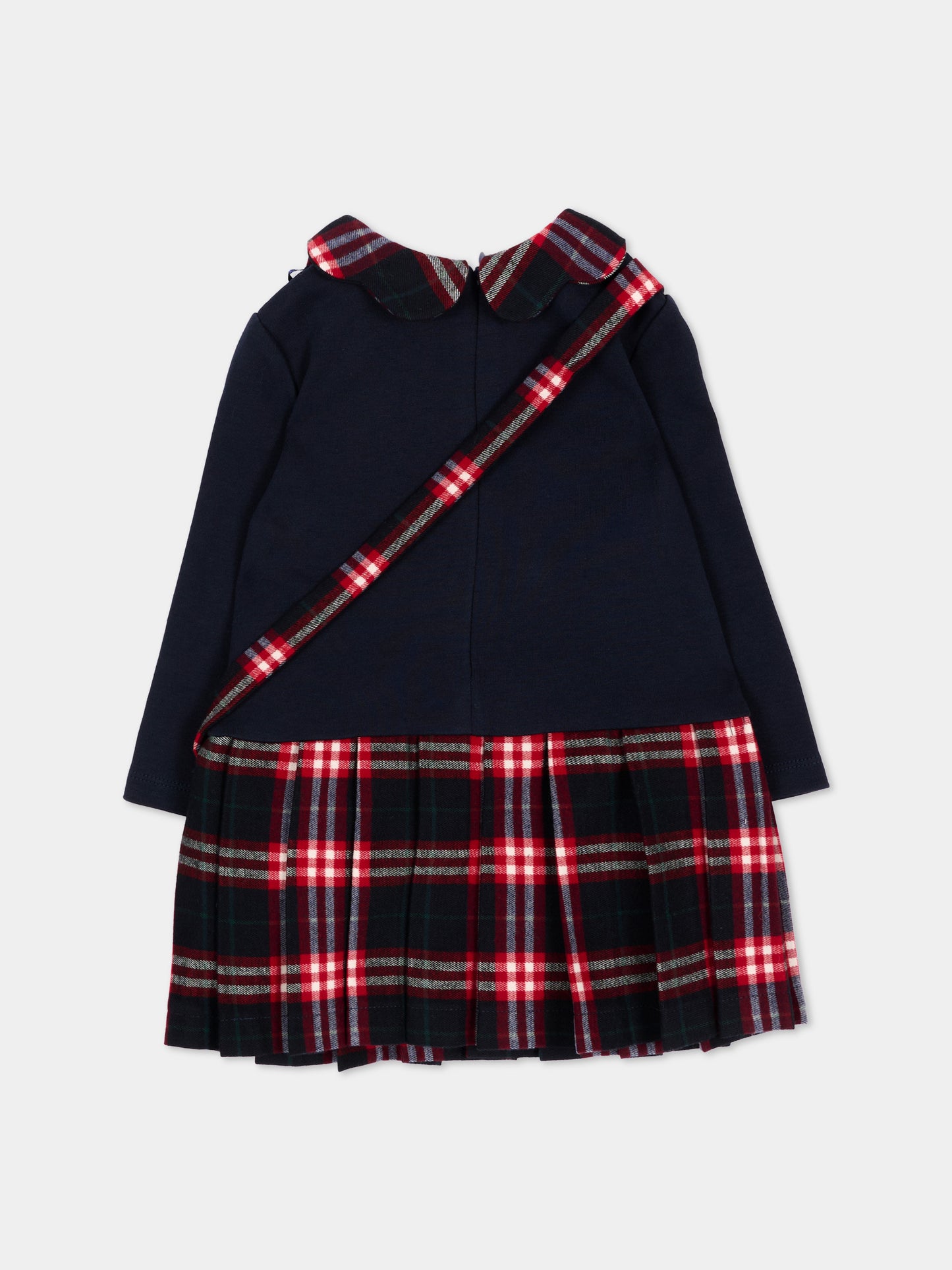 Vestito blu tartan per neonata,Patachou,PAP 47 VET4333269 360