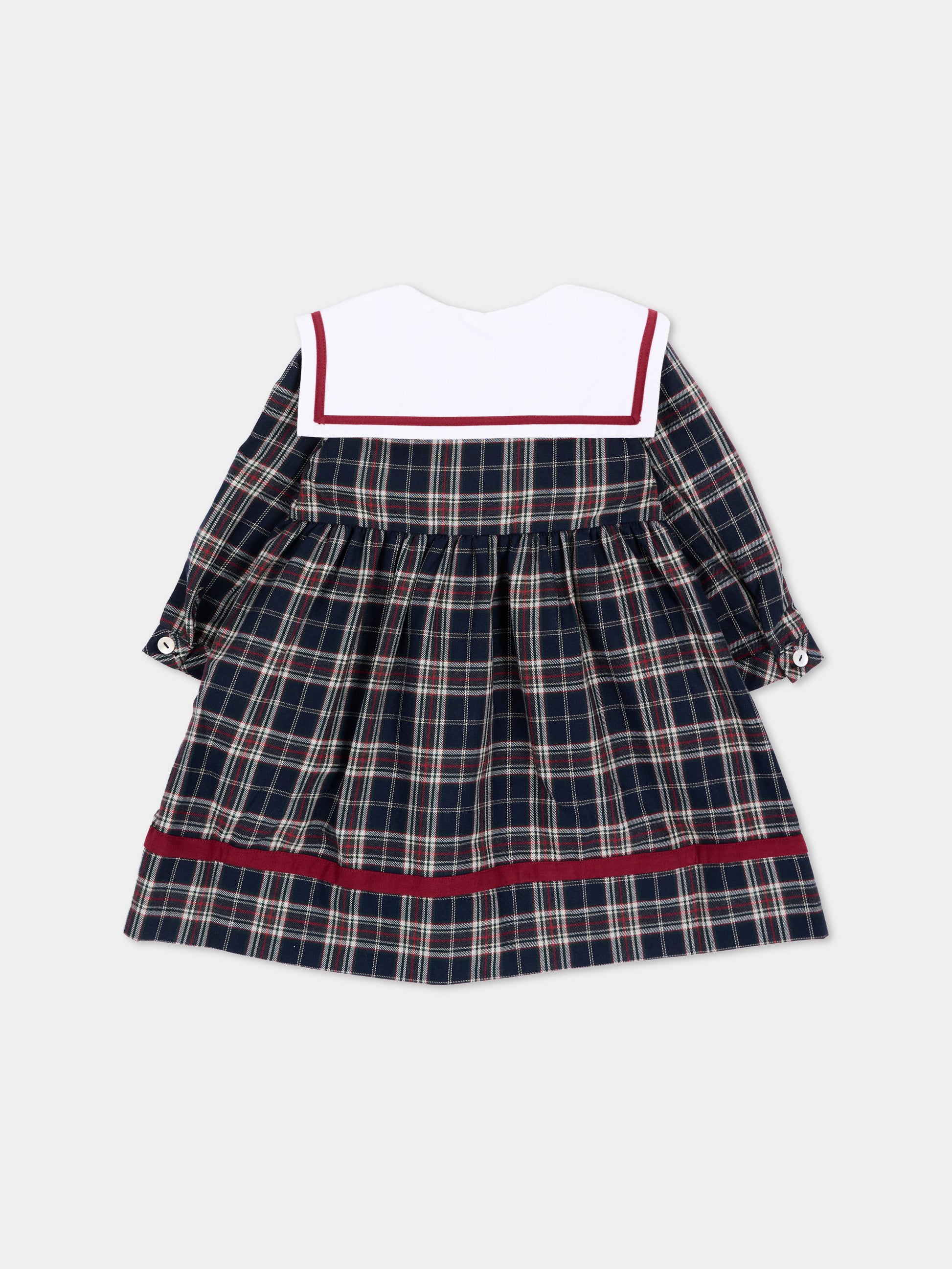 Vestito a manica lunga blu tartan per neonata,Kidiwi Handmade,37271 TC324