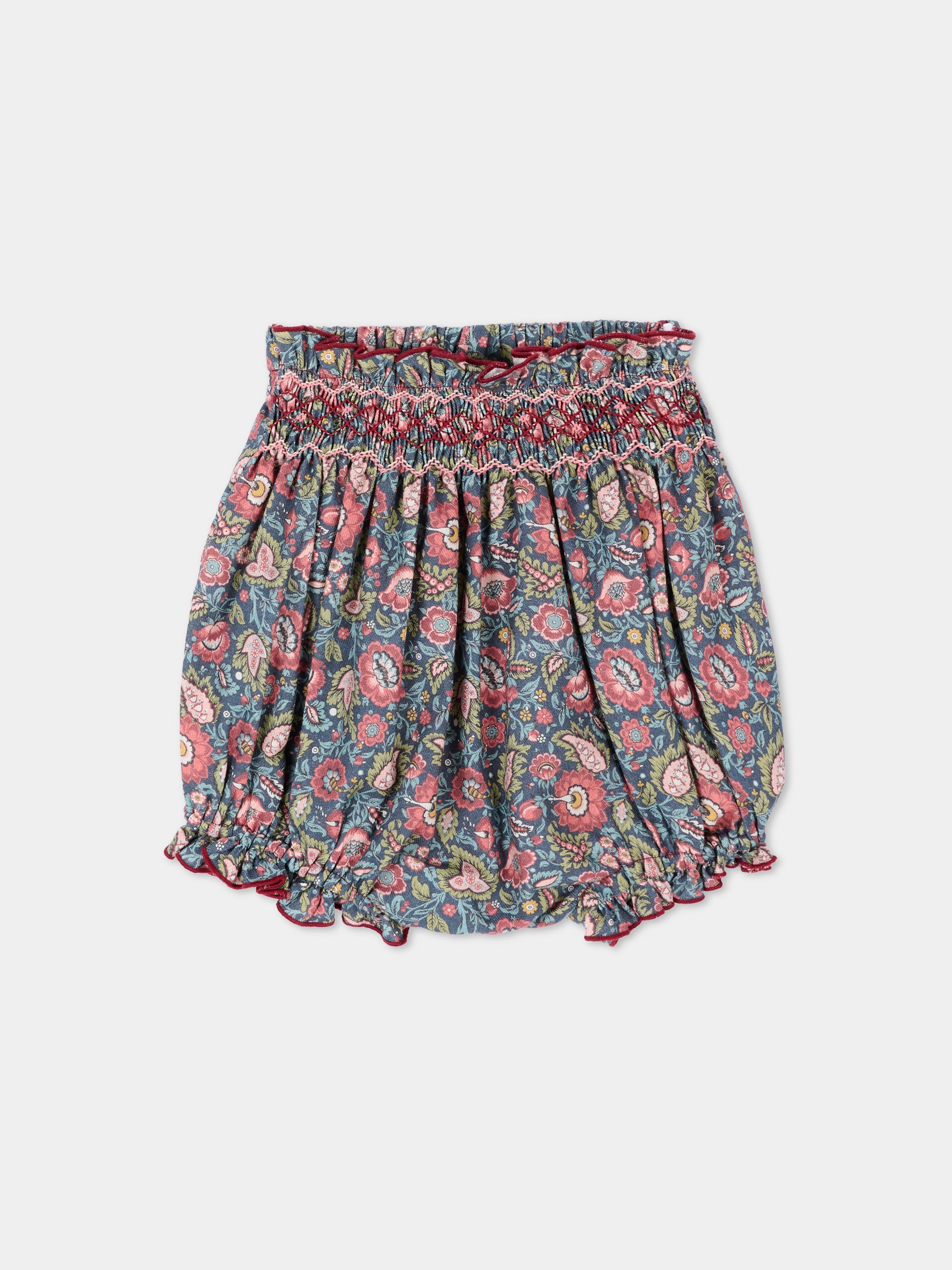Shorts blu per neonata floreali,Kidiwi Handmade,37302 TI347
