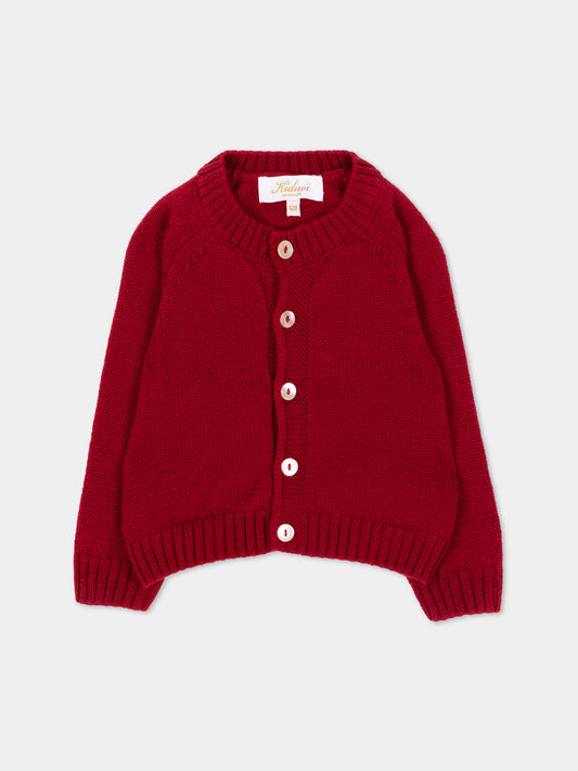 Cardigan bordeaux per neonata,Kidiwi Handmade,M0010BUR