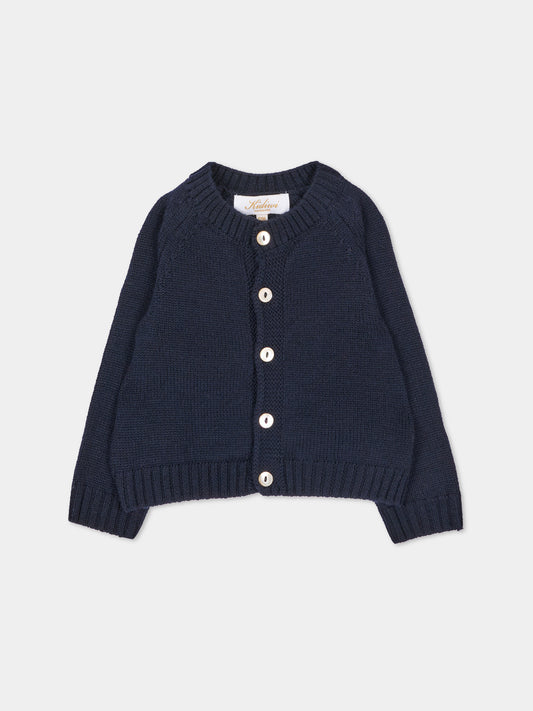 Cardigan blu per neonati con bottoni,Kidiwi Handmade,M0010NAV