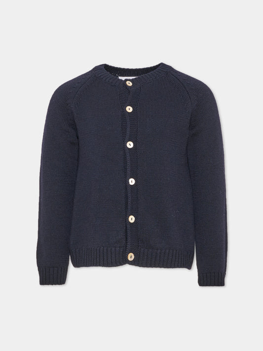 Cardigan blu per bambini con bottoni,Kidiwi Handmade,M0010NAV