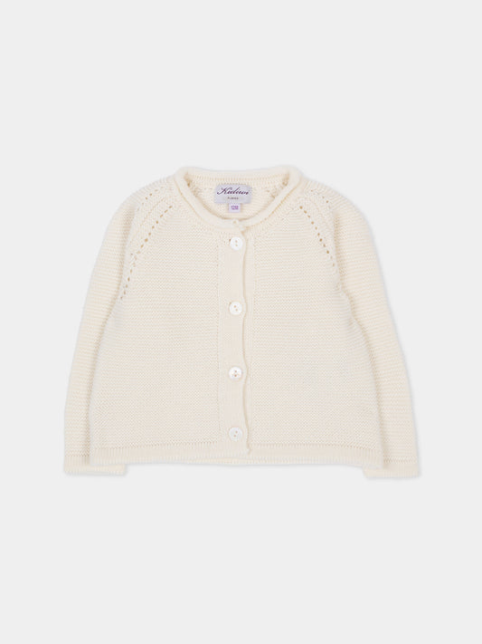 Cardigan avorio per neonata,Kidiwi Handmade,M0020LAT