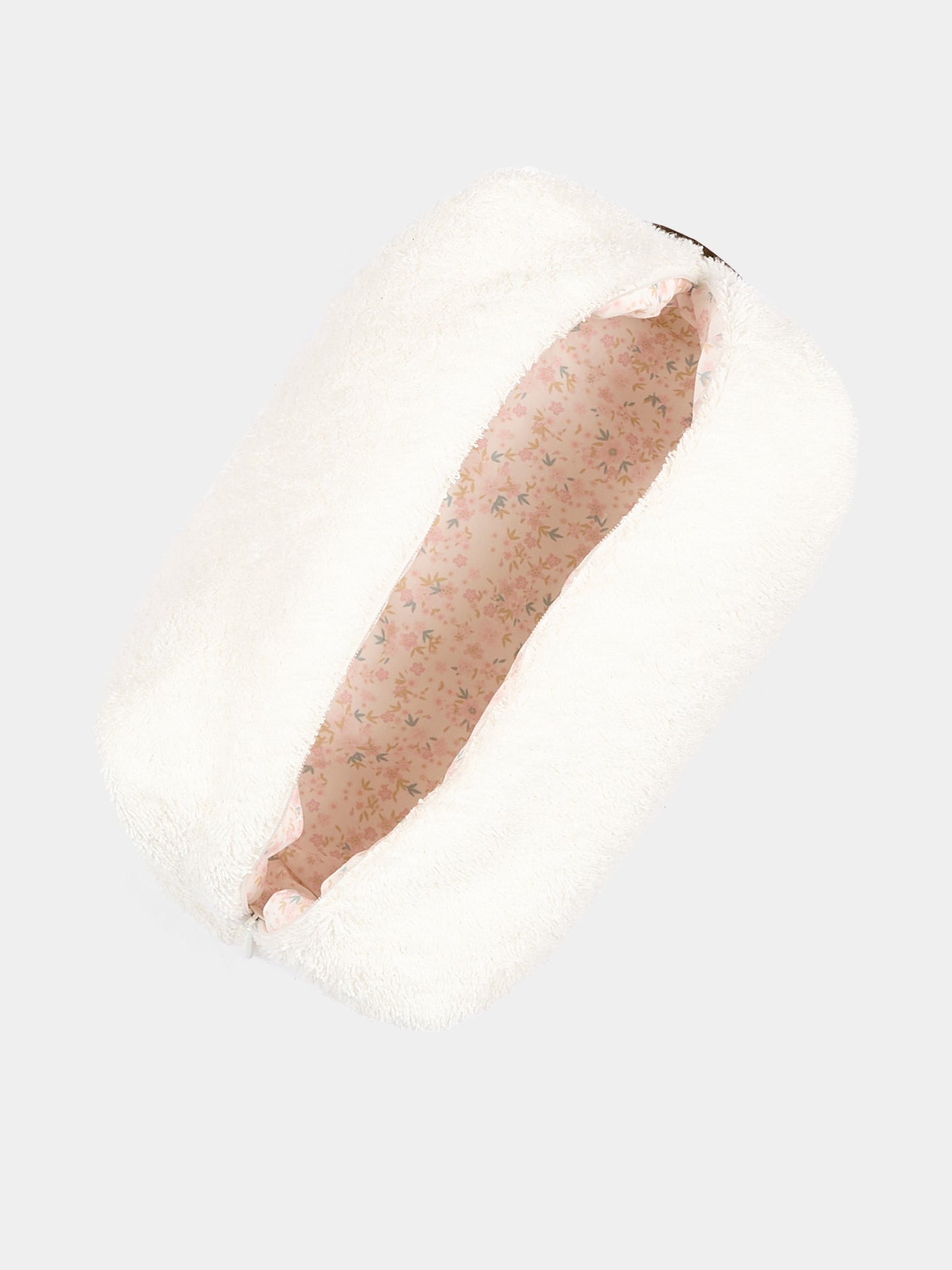 Ivory pouch for Baby Girl with Olive lamb