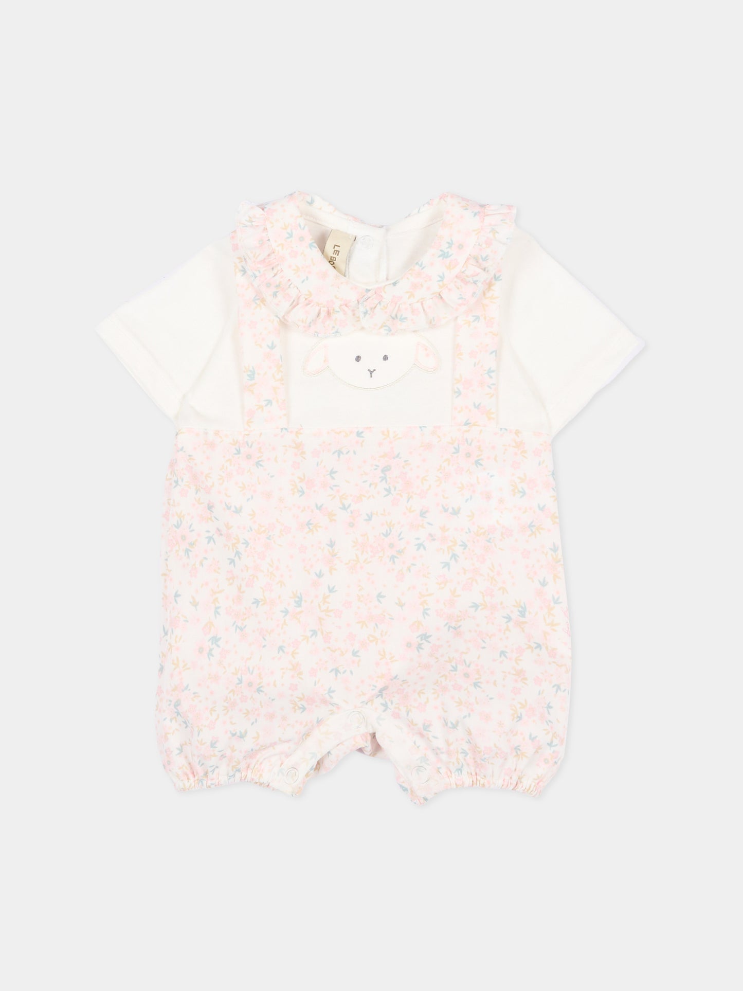 Pagliaccetto liberty rosa per neonata con agnellino Olive,Le Boo Beebè,CB023 T351 2030