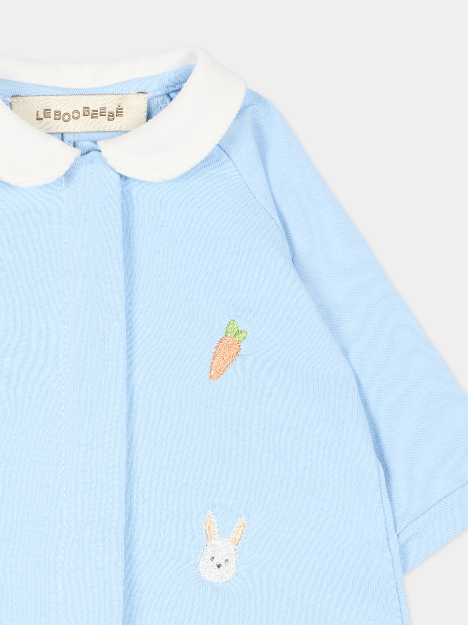 Tutina celeste per neonato con ricami,Le Boo Beebè,CB026 T351 40