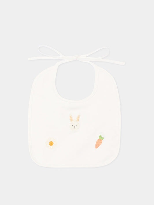 Bavaglino avorio per neonati con ricami,Le Boo Beebè,CBB023 T351 20