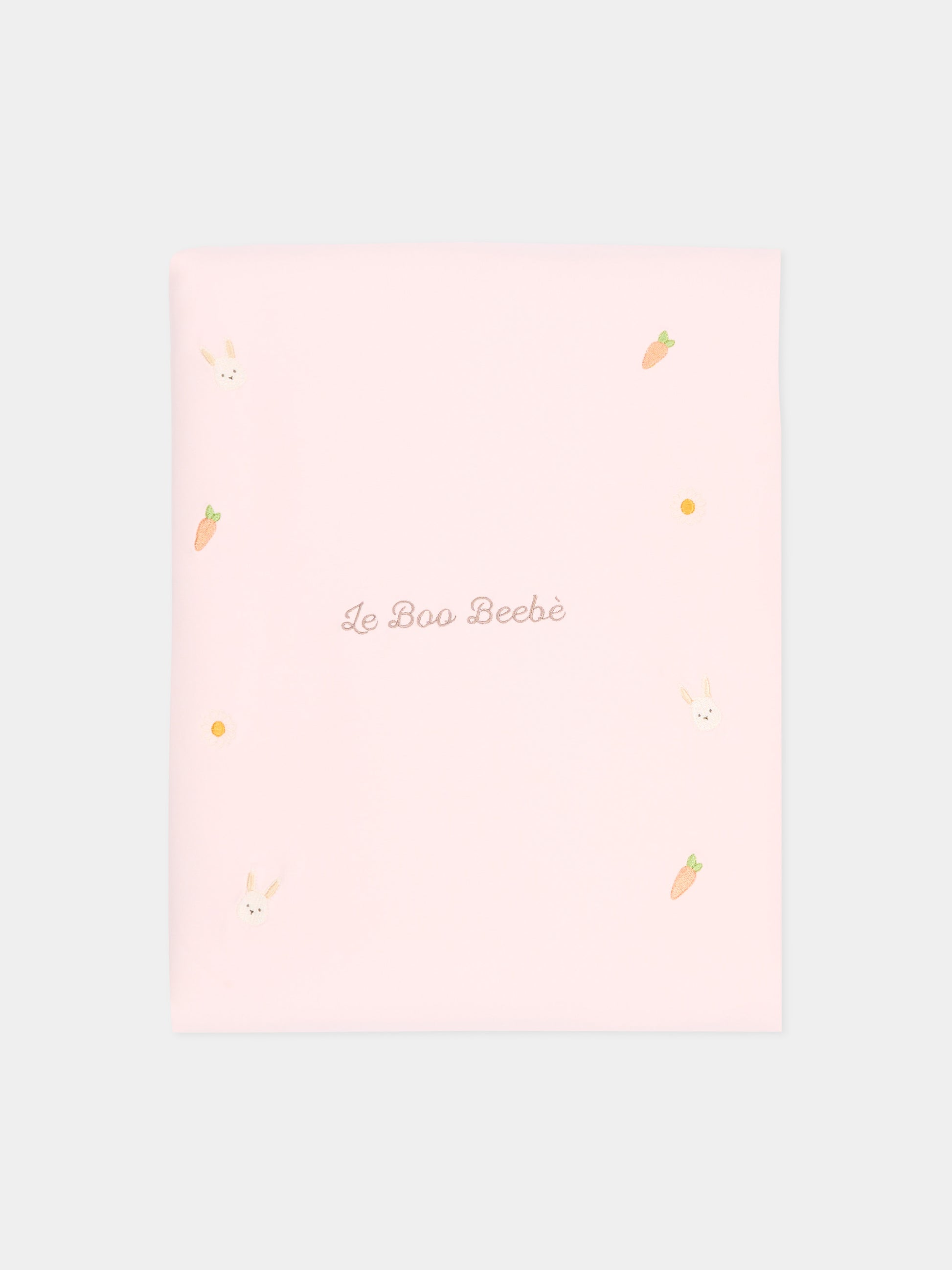 Coperta rosa per neonata con ricami,Le Boo Beebè,CBC023 T351 30