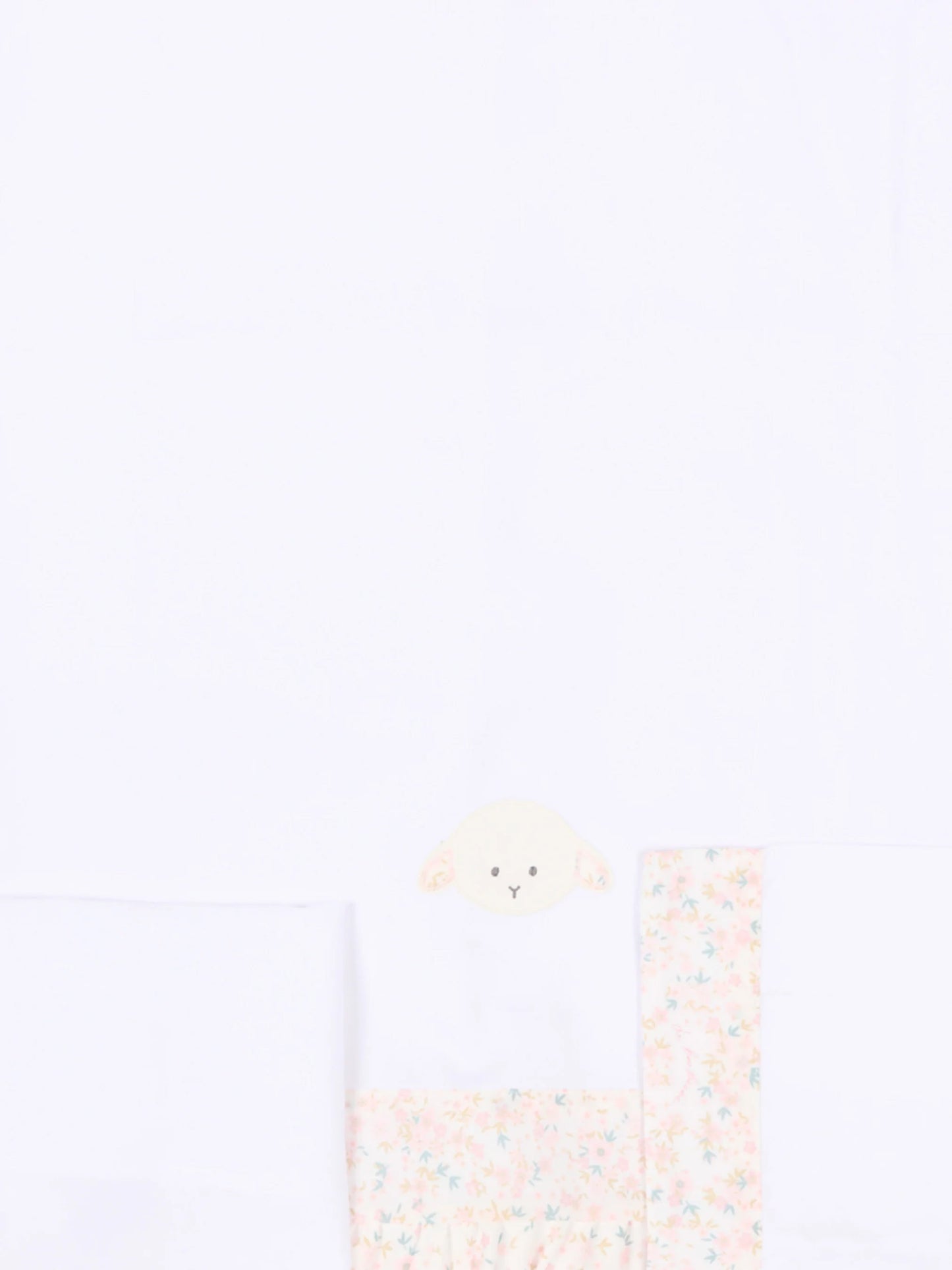 Lenzuola bianche per neonata con agnellino Olive,Le Boo Beebè,CBL022 T469 1030