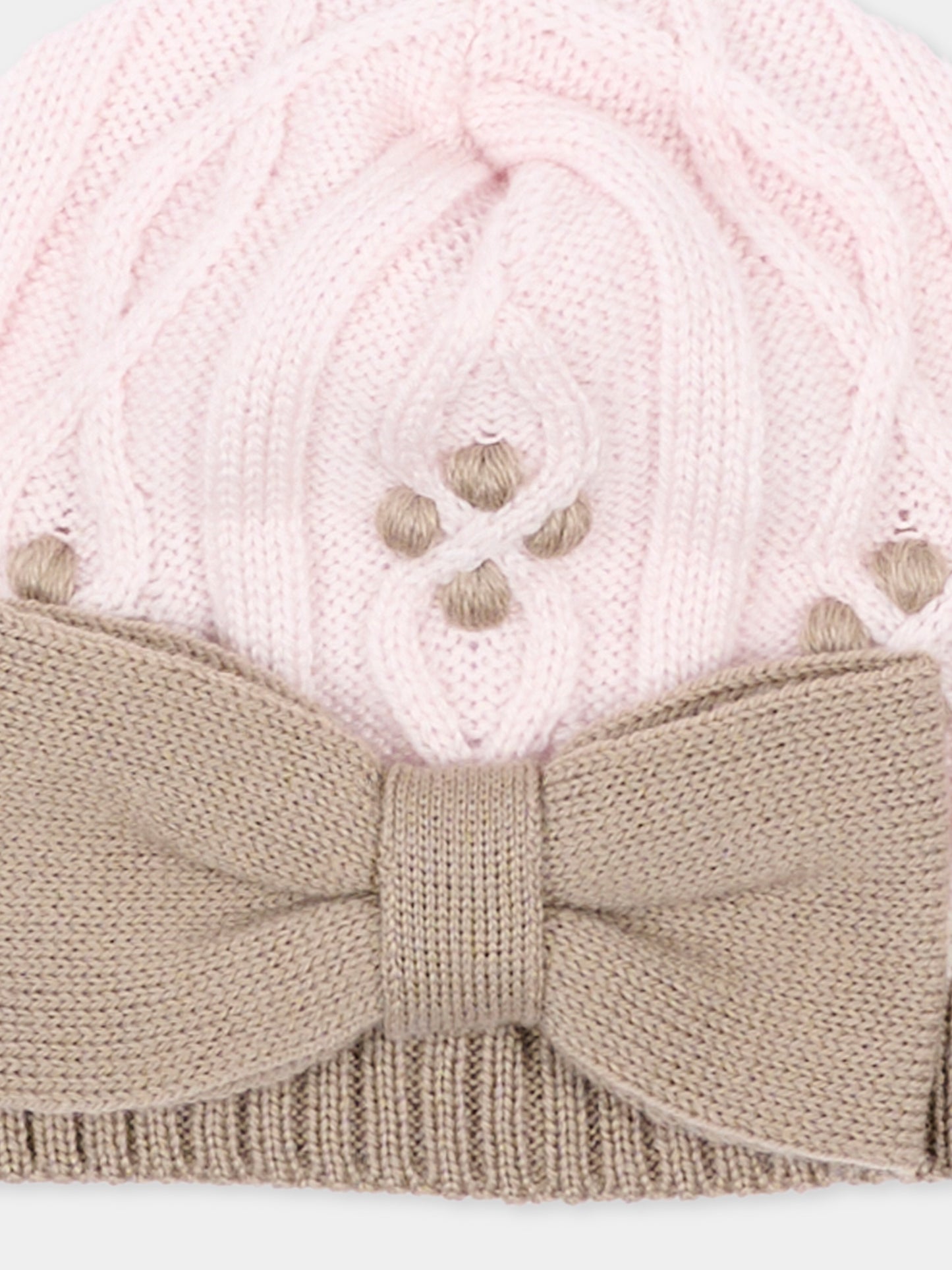 Cappello rosa con fiocco per neonata,Colorichiari,FF788586 4977 8224