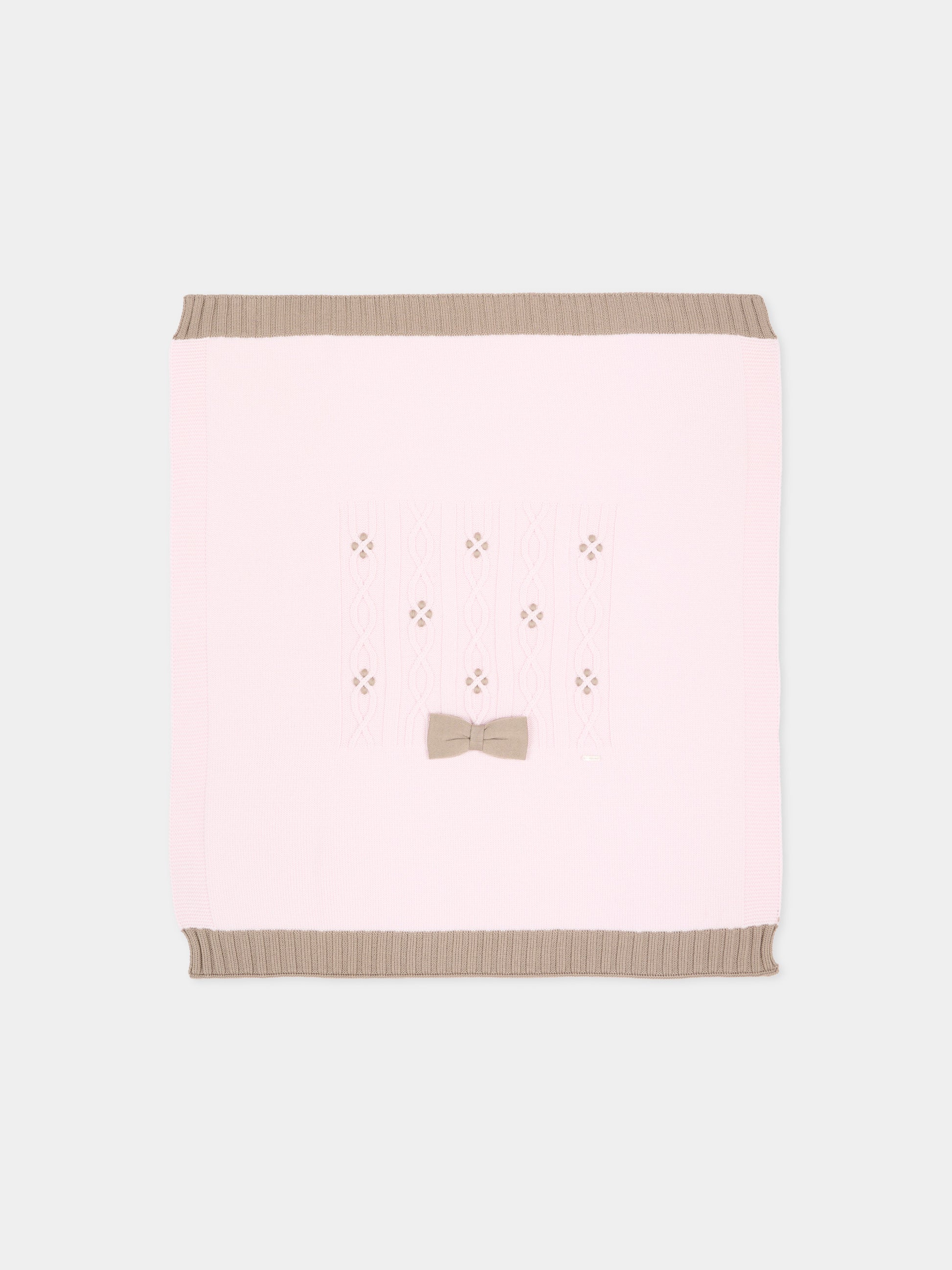 Coperta rosa per neonata con fiocco,Colorichiari,FF778589 4977 8224