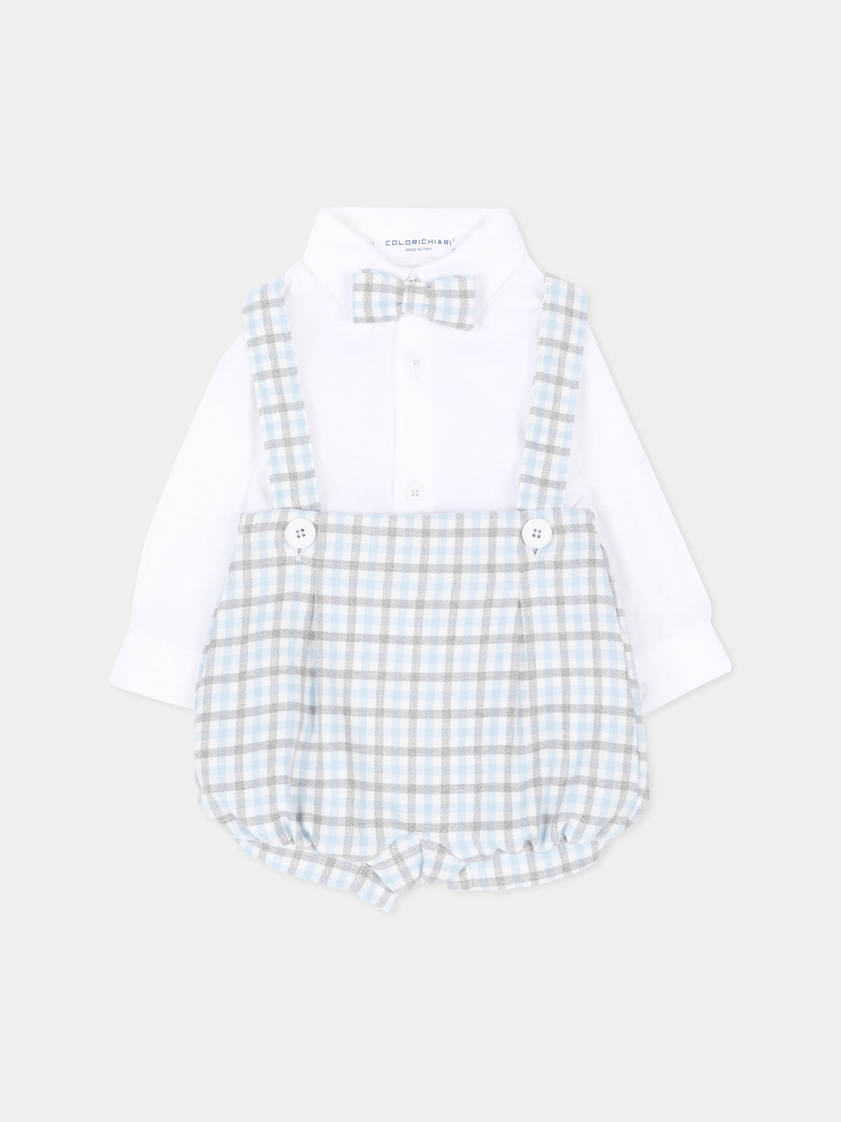 Abito azzurro per neonato a quadri,Colorichiari,MN408733 5010 51