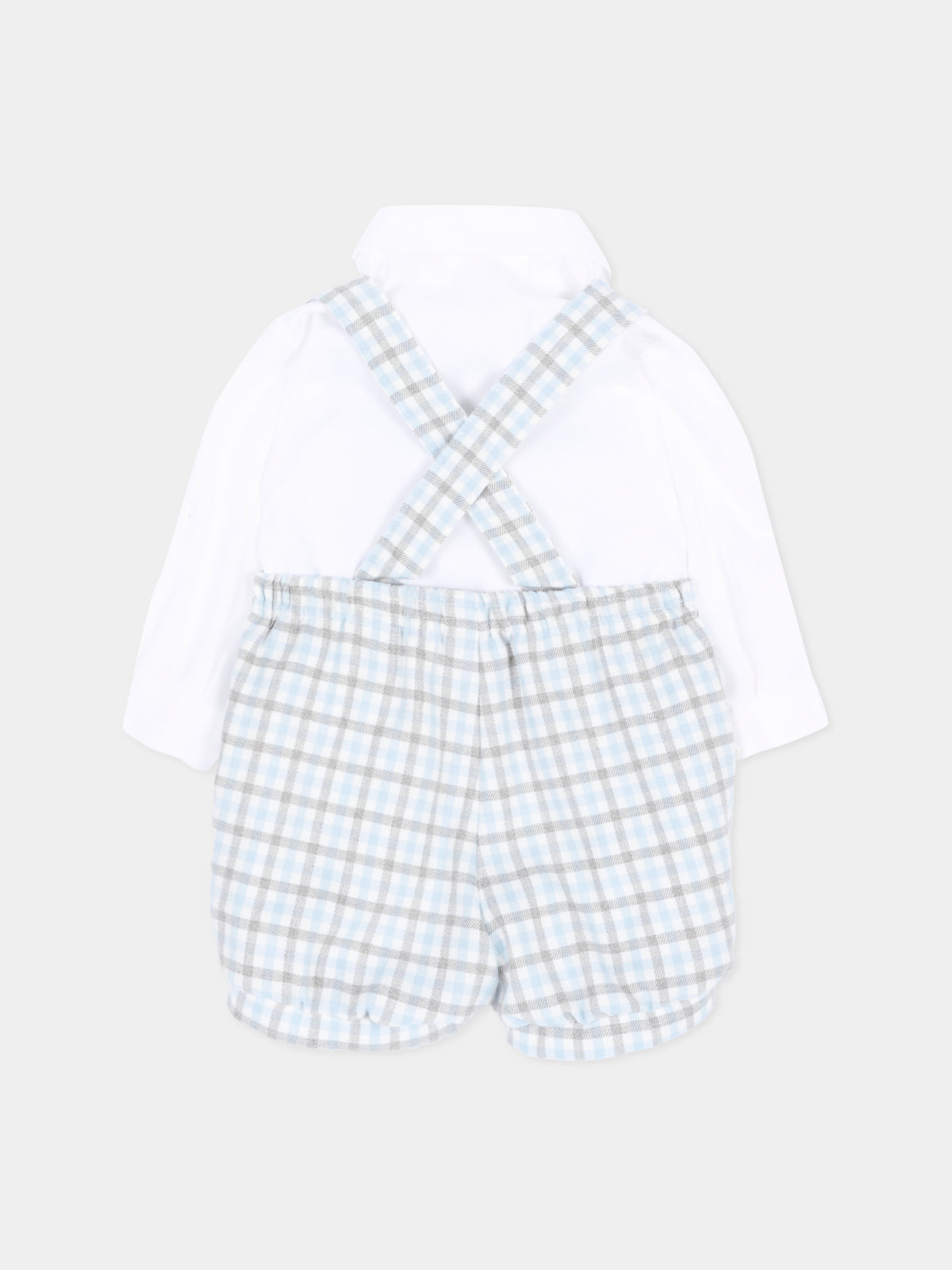 Abito azzurro per neonato a quadri,Colorichiari,MN408733 5010 51