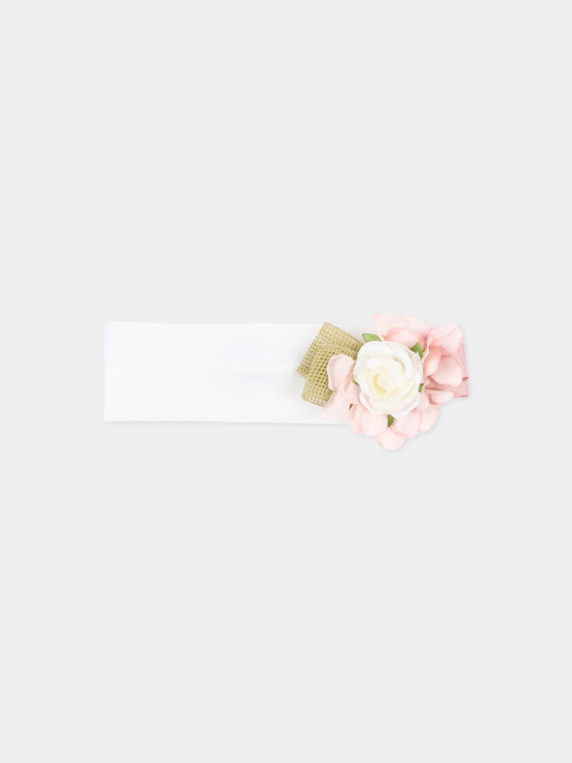 Fascia avorio per neonata con fiore,Colorichiari,FN978865 AF814 83