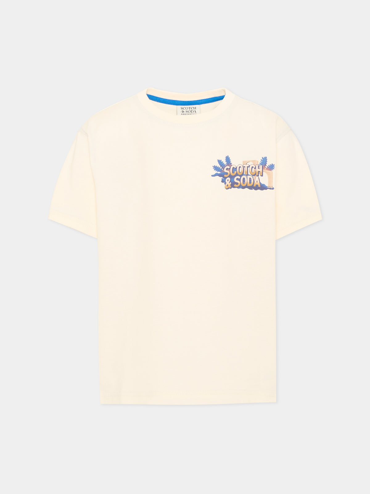 T-shirt avorio per bambino con stampa,Scotch&soda,183355 100