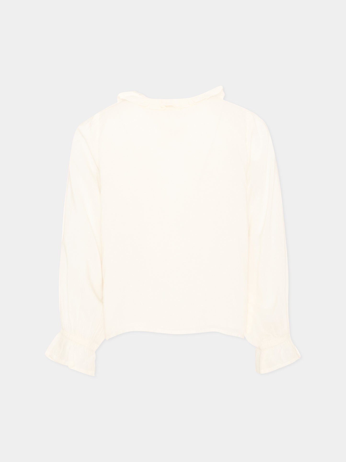 Camicia a manica lunga bianca con ruches per bambina,Scotch&soda,183445 270