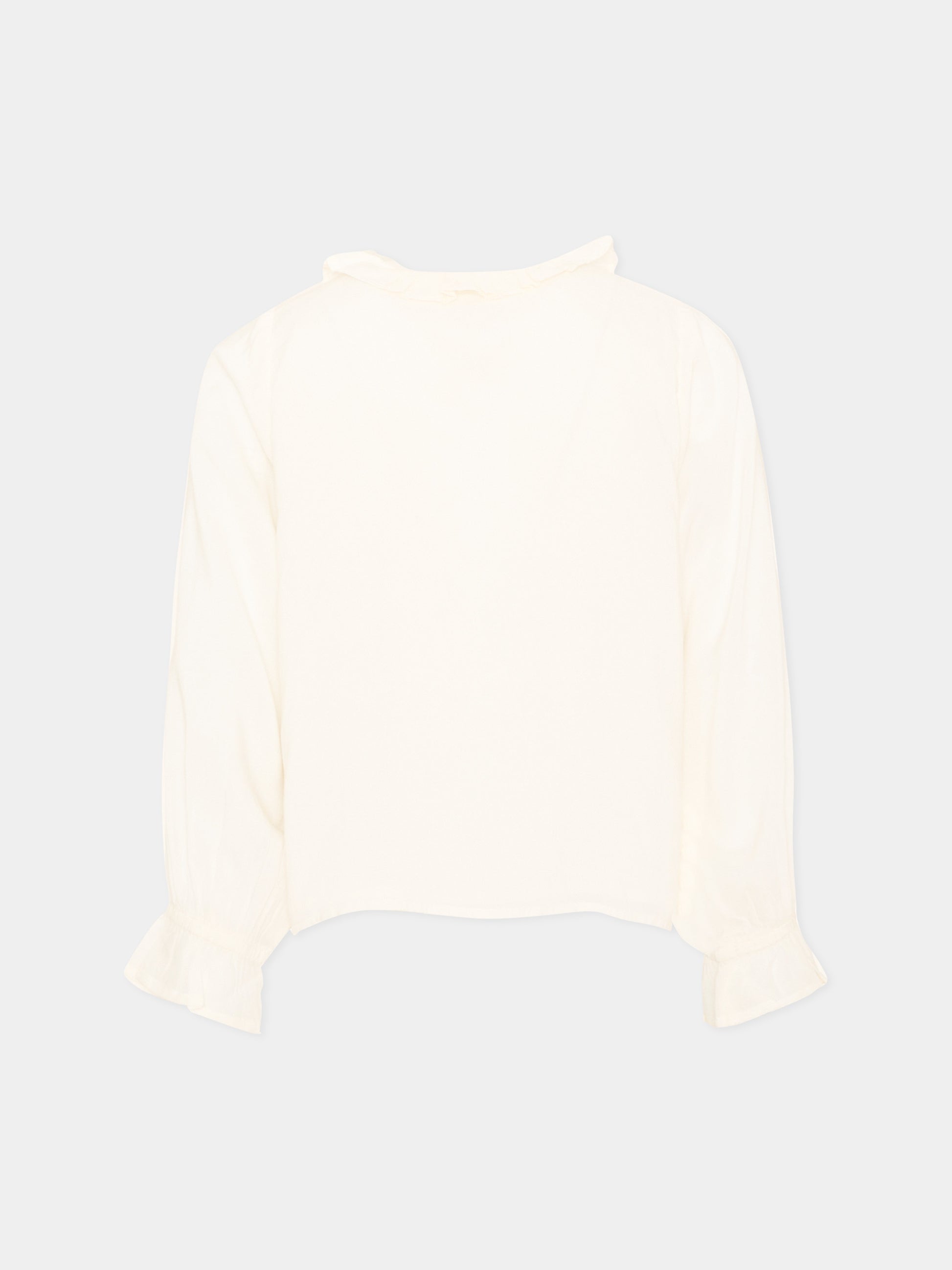 Camicia a manica lunga bianca con ruches per bambina,Scotch&soda,183445 270