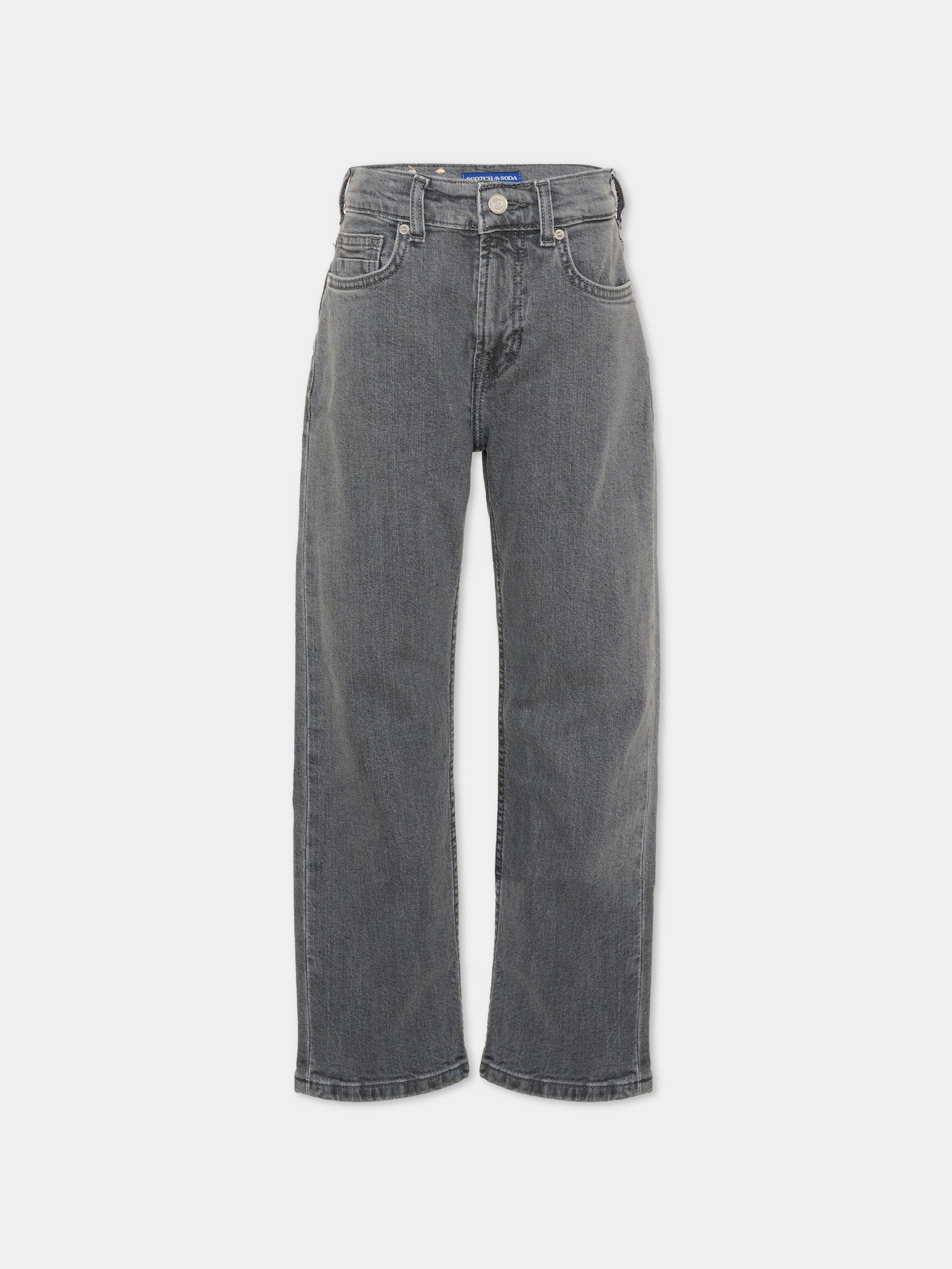 Jeans grigio per bambino con patch logo,Scotch&soda,185898 030
