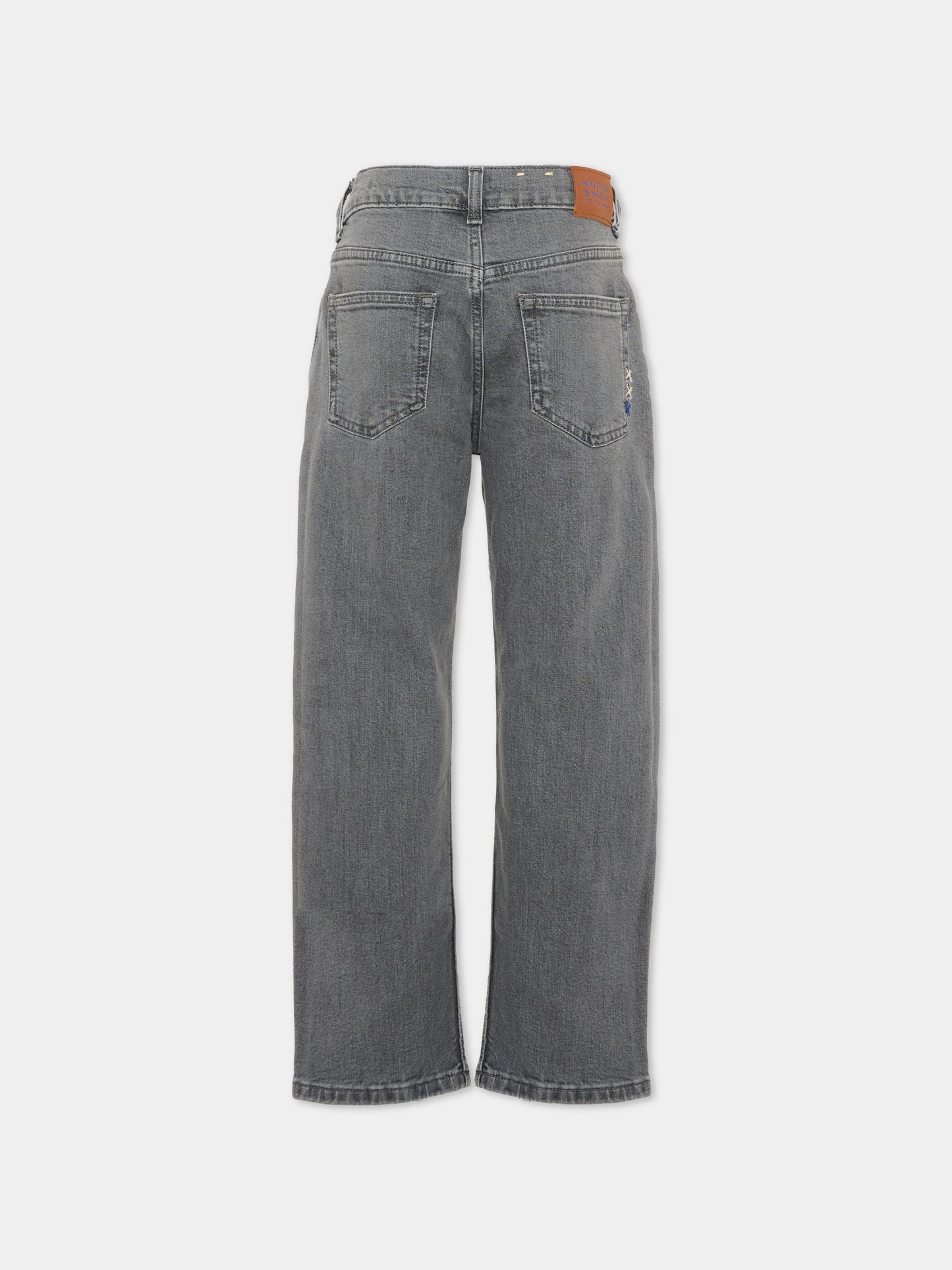 Jeans grigio per bambino con patch logo,Scotch&soda,185898 030