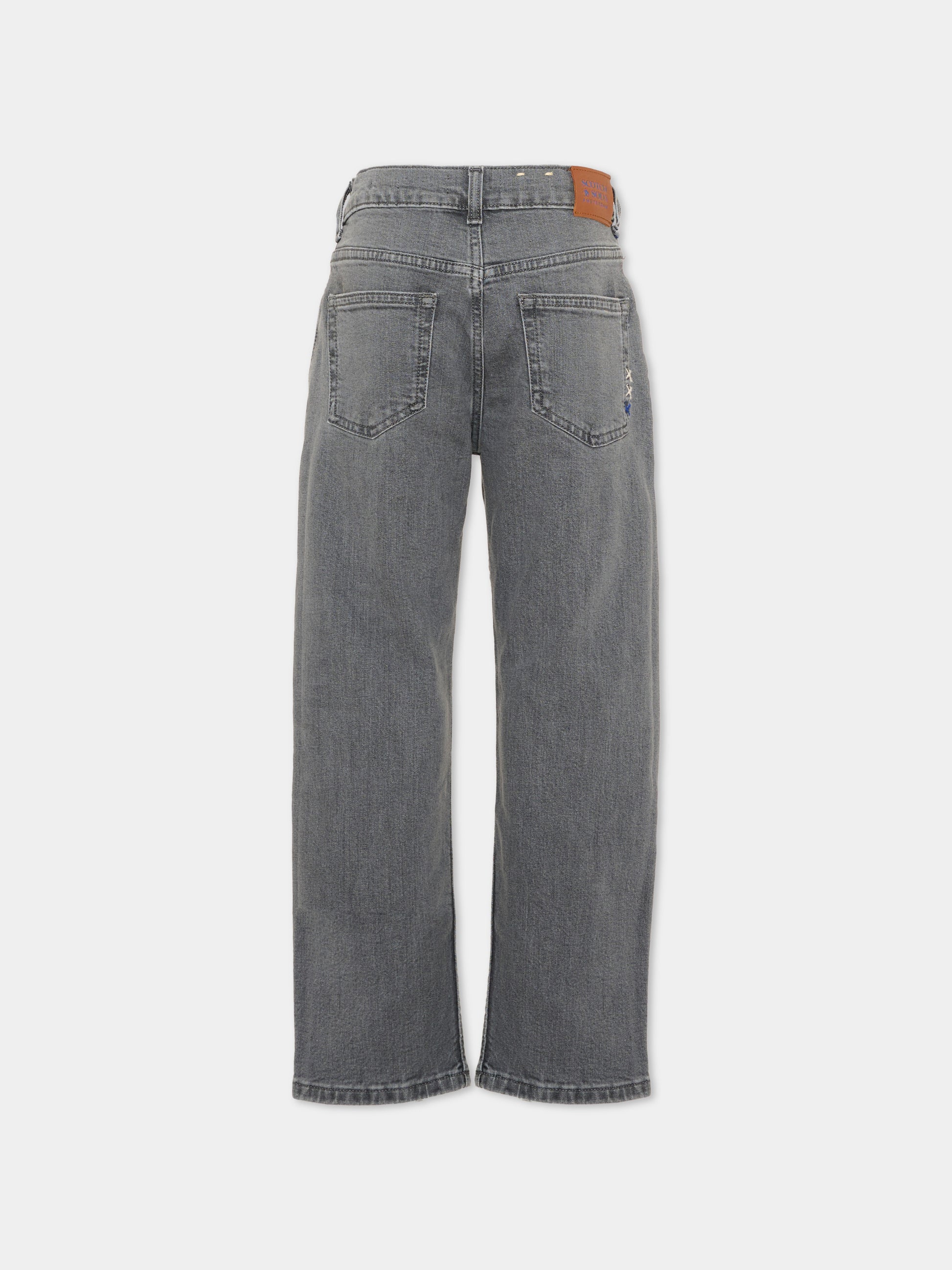 Jeans grigio per bambino con patch logo,Scotch&soda,185898 030