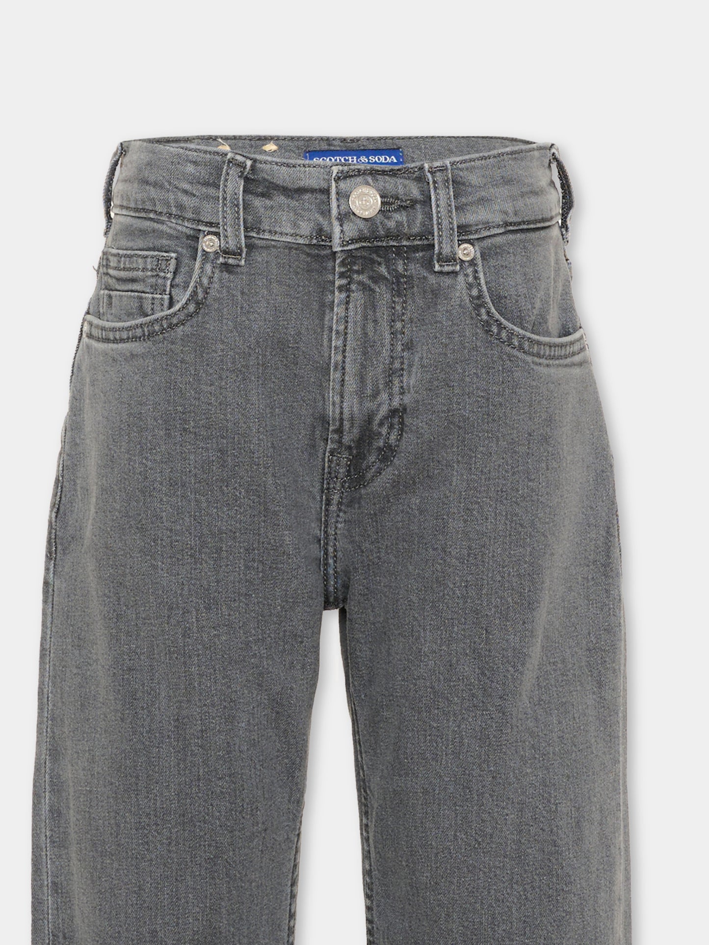 Jeans grigio per bambino con patch logo,Scotch&soda,185898 030