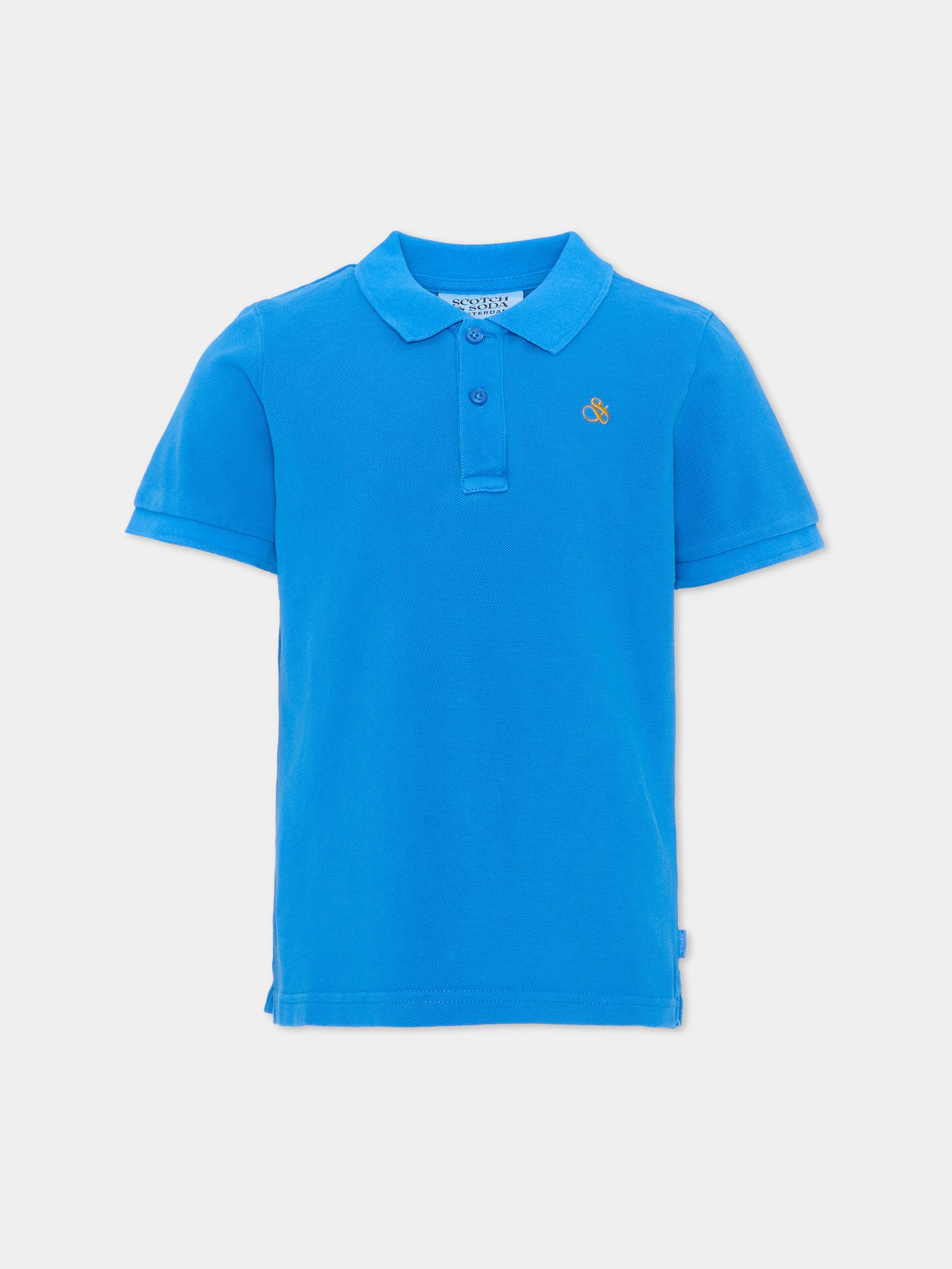 Polo azzurra per bambino con logo,Scotch&soda,184449 410