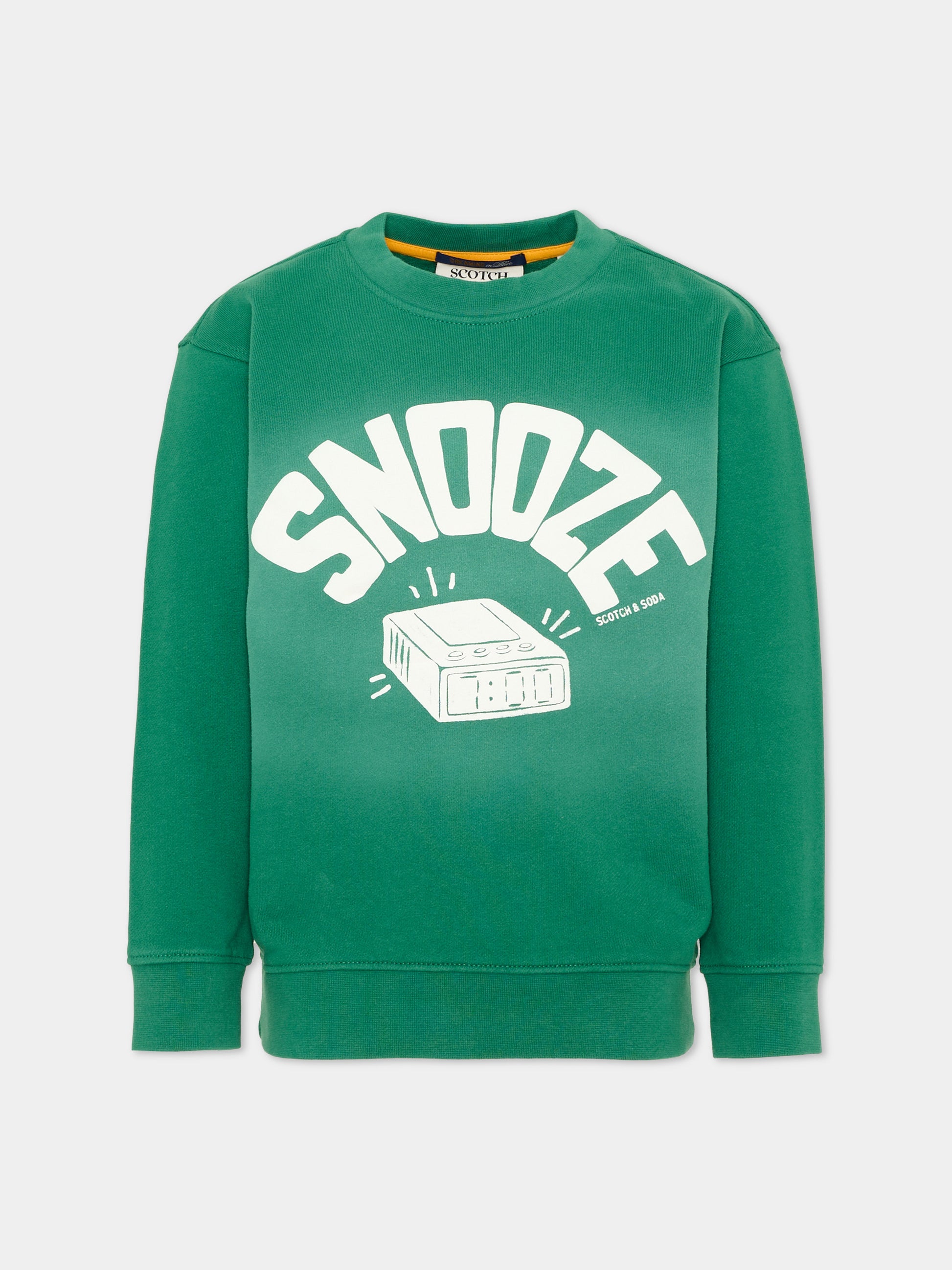 Felpa verde per bambino con stampa,Scotch&soda,183328 300