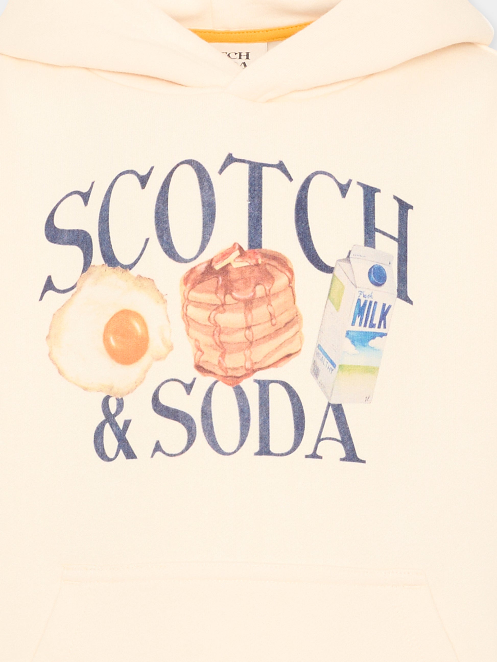 Felpa avorio per bambino con logo,Scotch&soda,184439 100